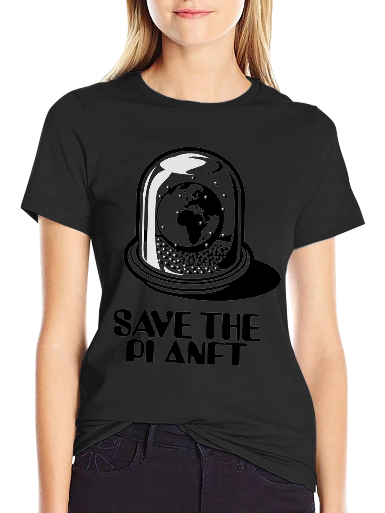 Save the Planet Graphic Tee - Black