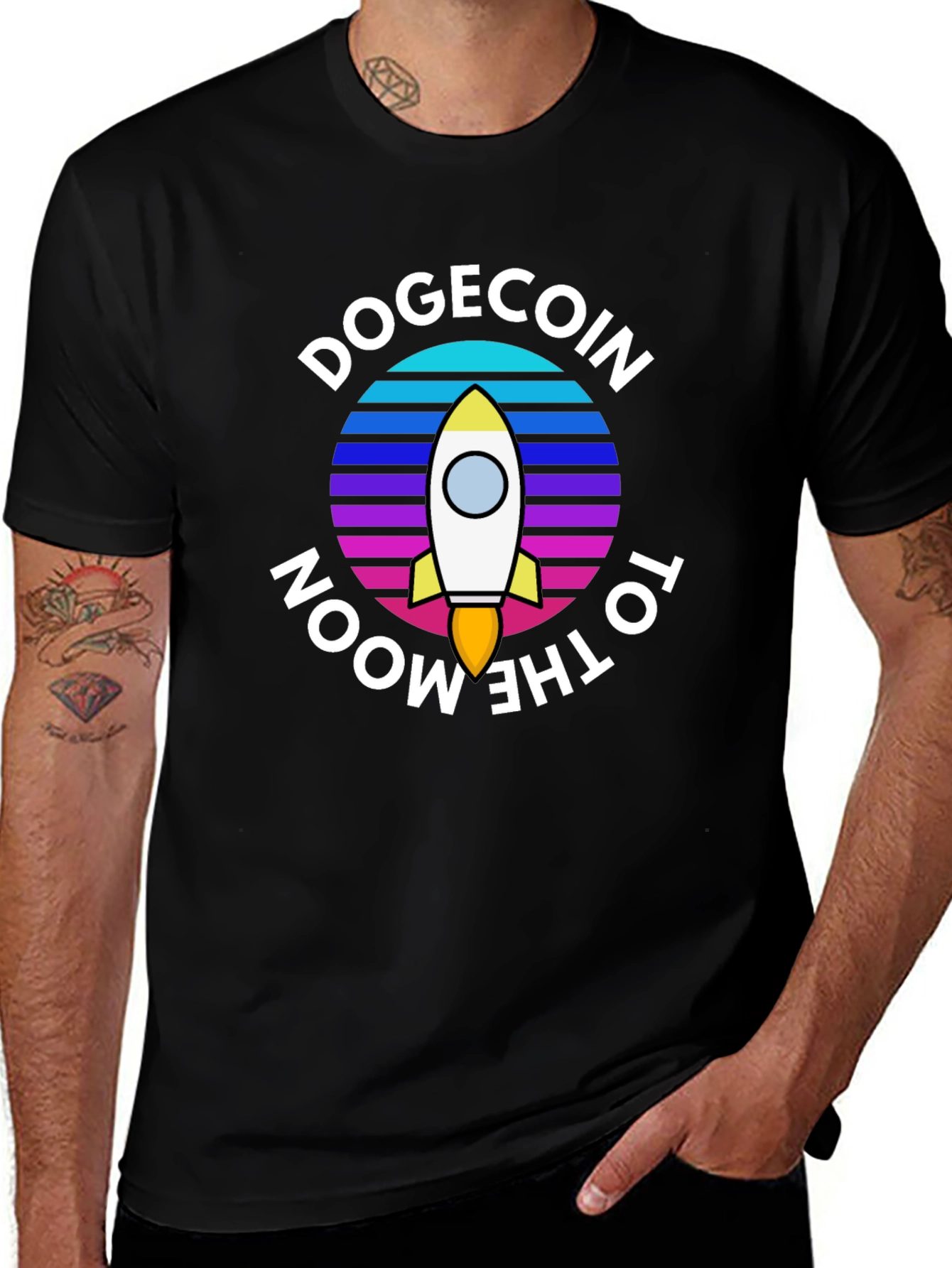 Dogecoin to the Moon Graphic Tee - Crypto Fashion