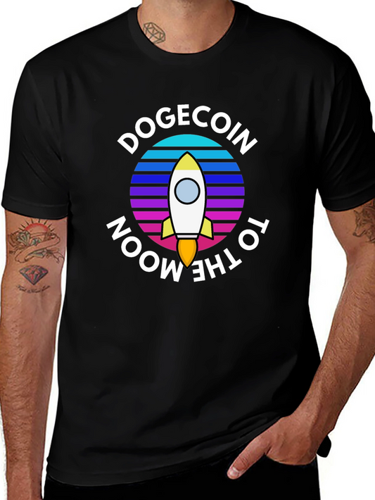 Dogecoin to the Moon Graphic Tee - Crypto Fashion