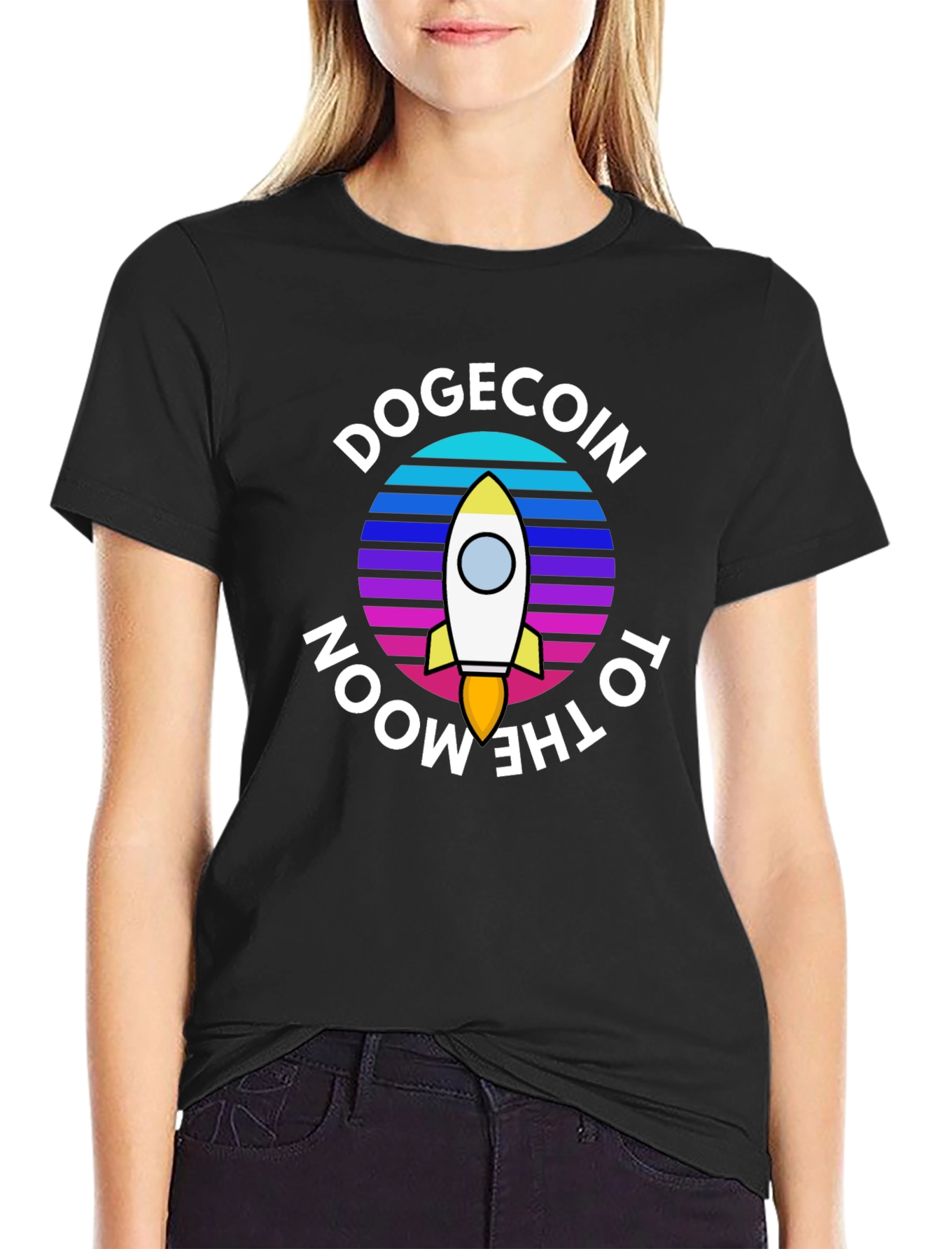 Dogecoin to the Moon Graphic Tee - Crypto Fashion