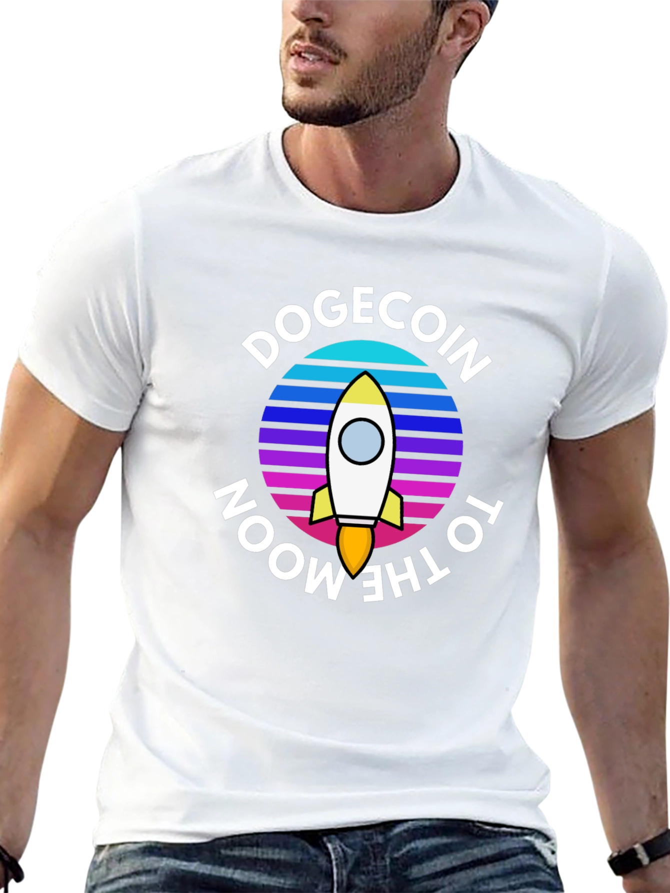 Dogecoin to the Moon Graphic Tee - Crypto Fashion