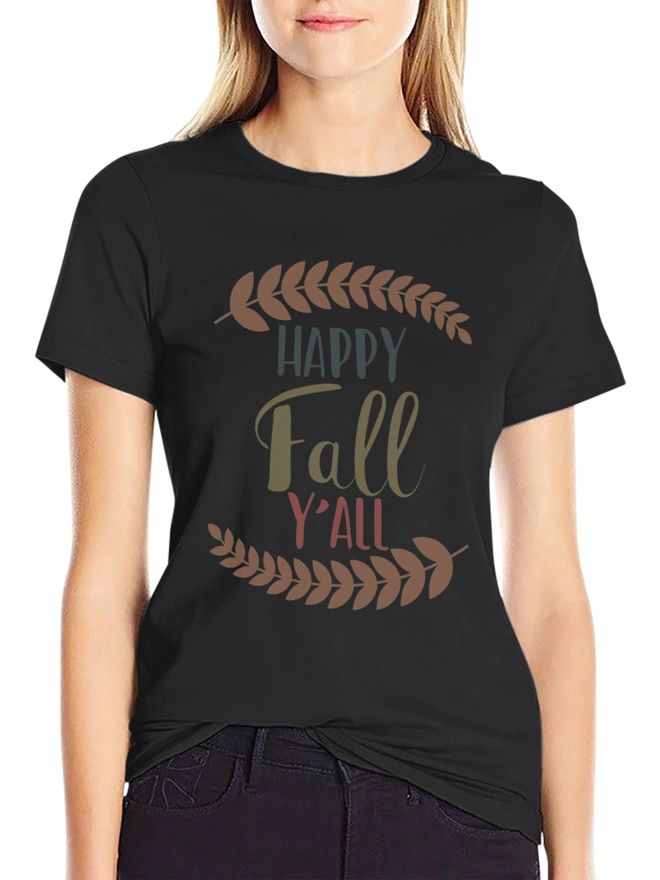 Happy Fall Yall Graphic Tee - Autumn Comfort