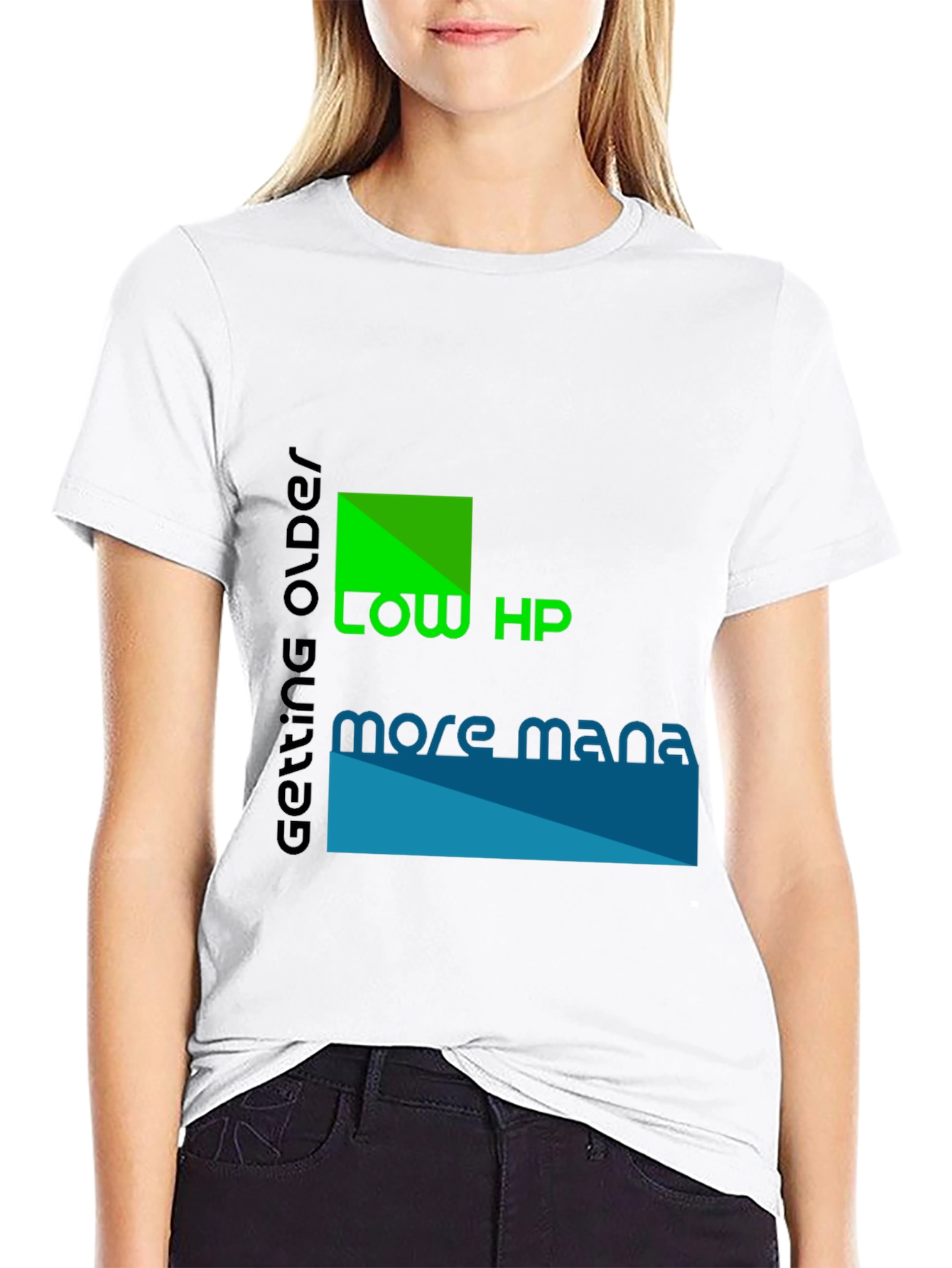 Low HP More Mana Black Graphic T-Shirt