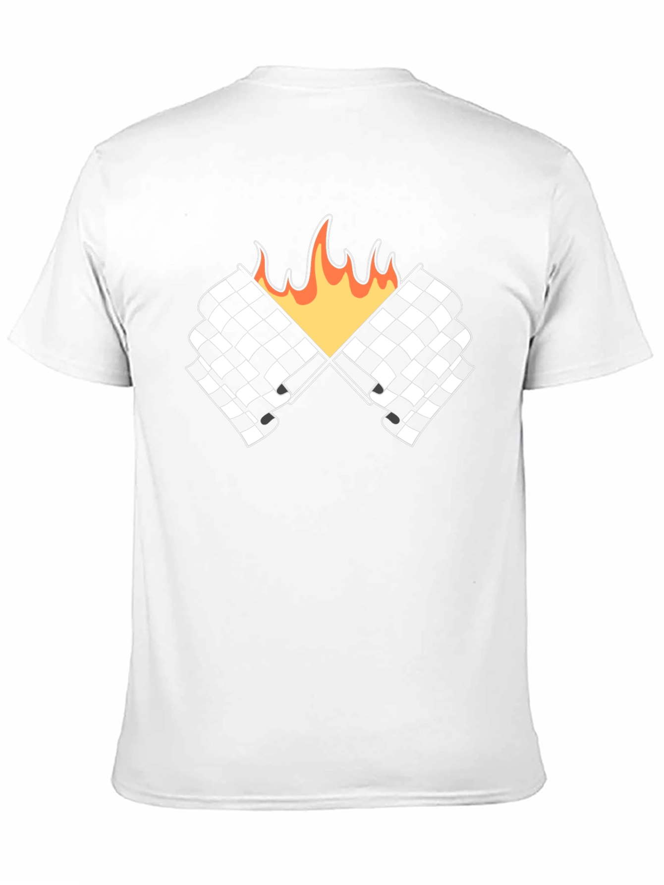 Racing Flags with Flames Graphic Tee - Black