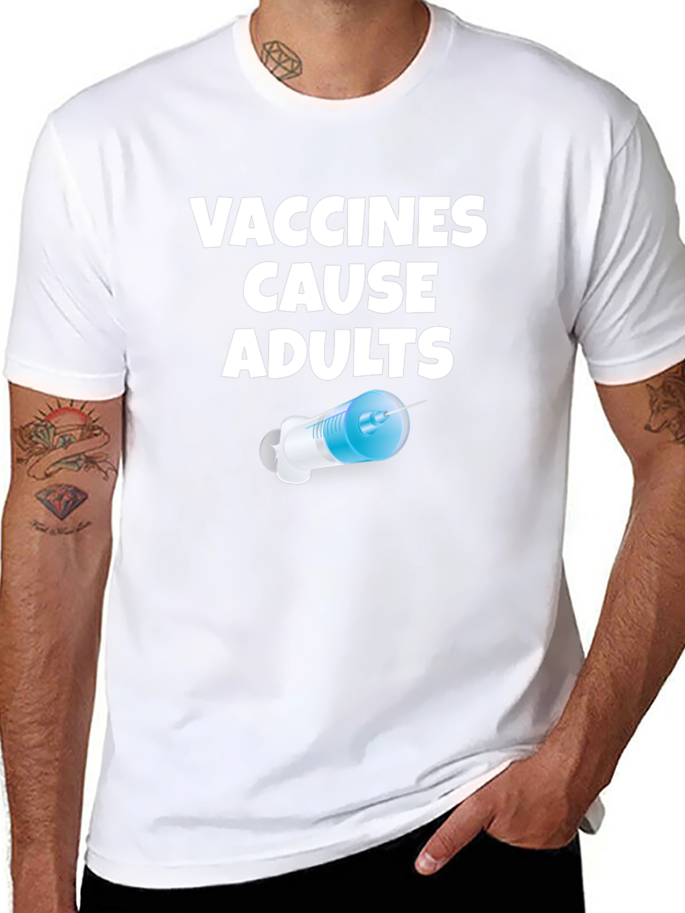 Vaccines Cause Adults Funny Novelty T-Shirt