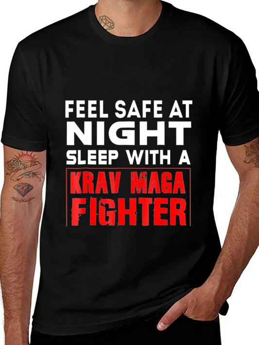 Feel Safe At Night Krav Maga Fighter Graphic Tee