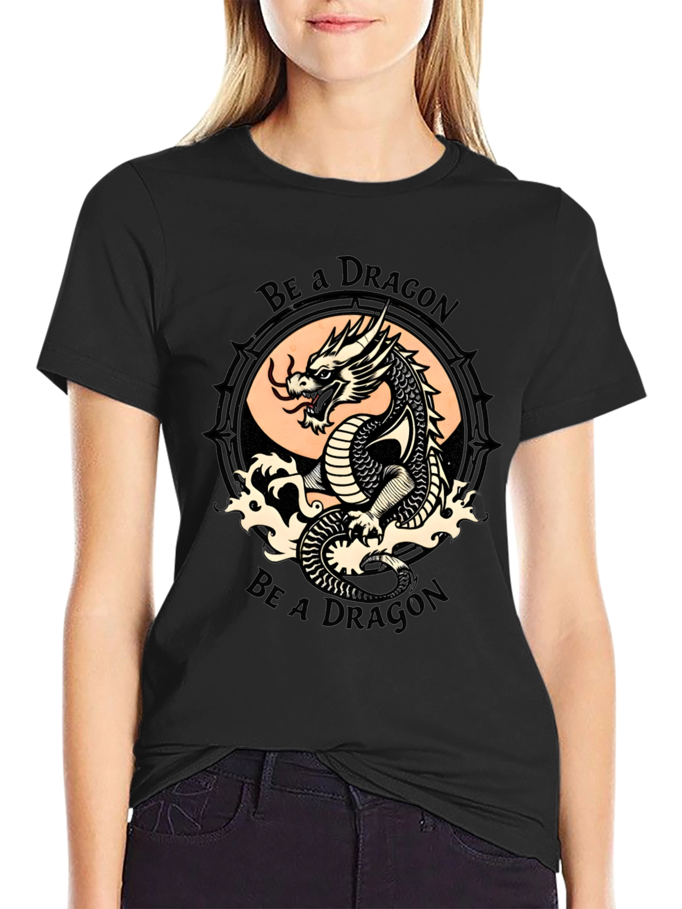 Be a Dragon Graphic Tee - Stylish Black T-Shirt