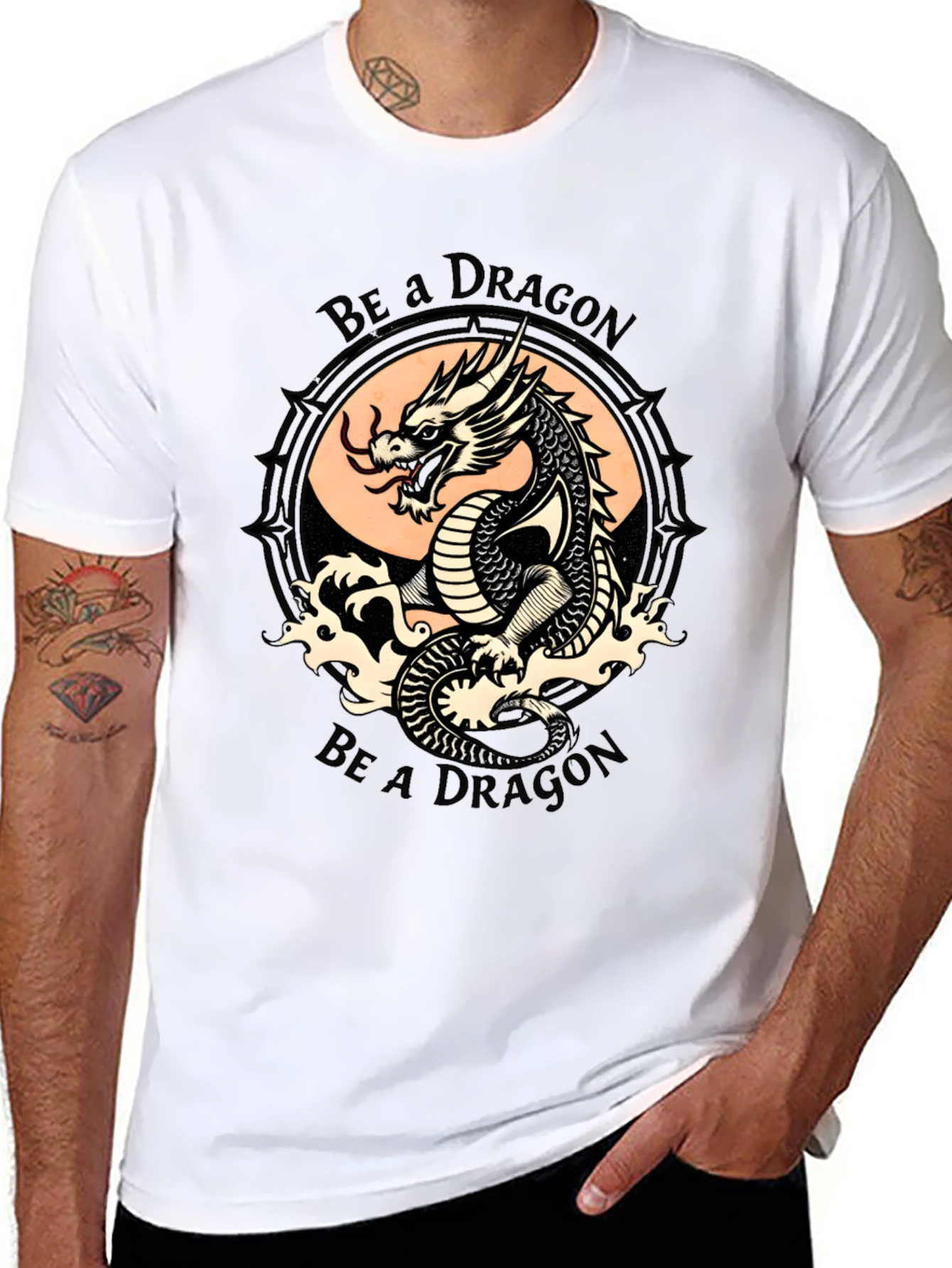 Be a Dragon Graphic Tee - Stylish Black T-Shirt