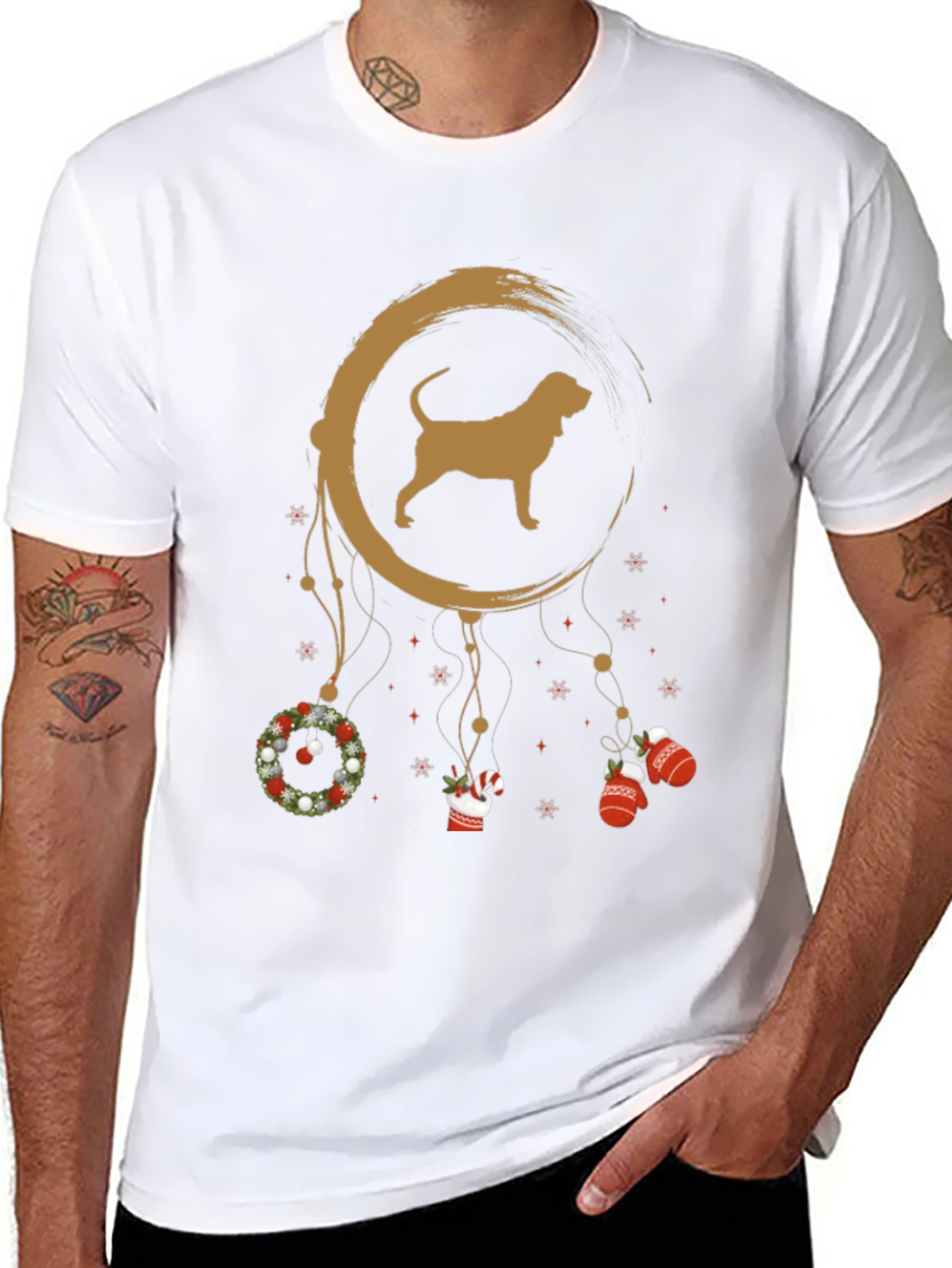 Dog Breed Dreamcatcher Christmas Black T-Shirt