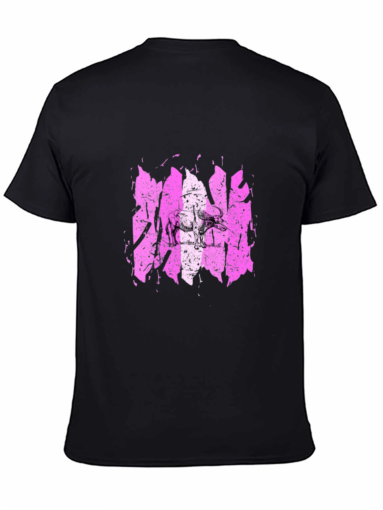 Distressed Elephant Graphic Tee - Black