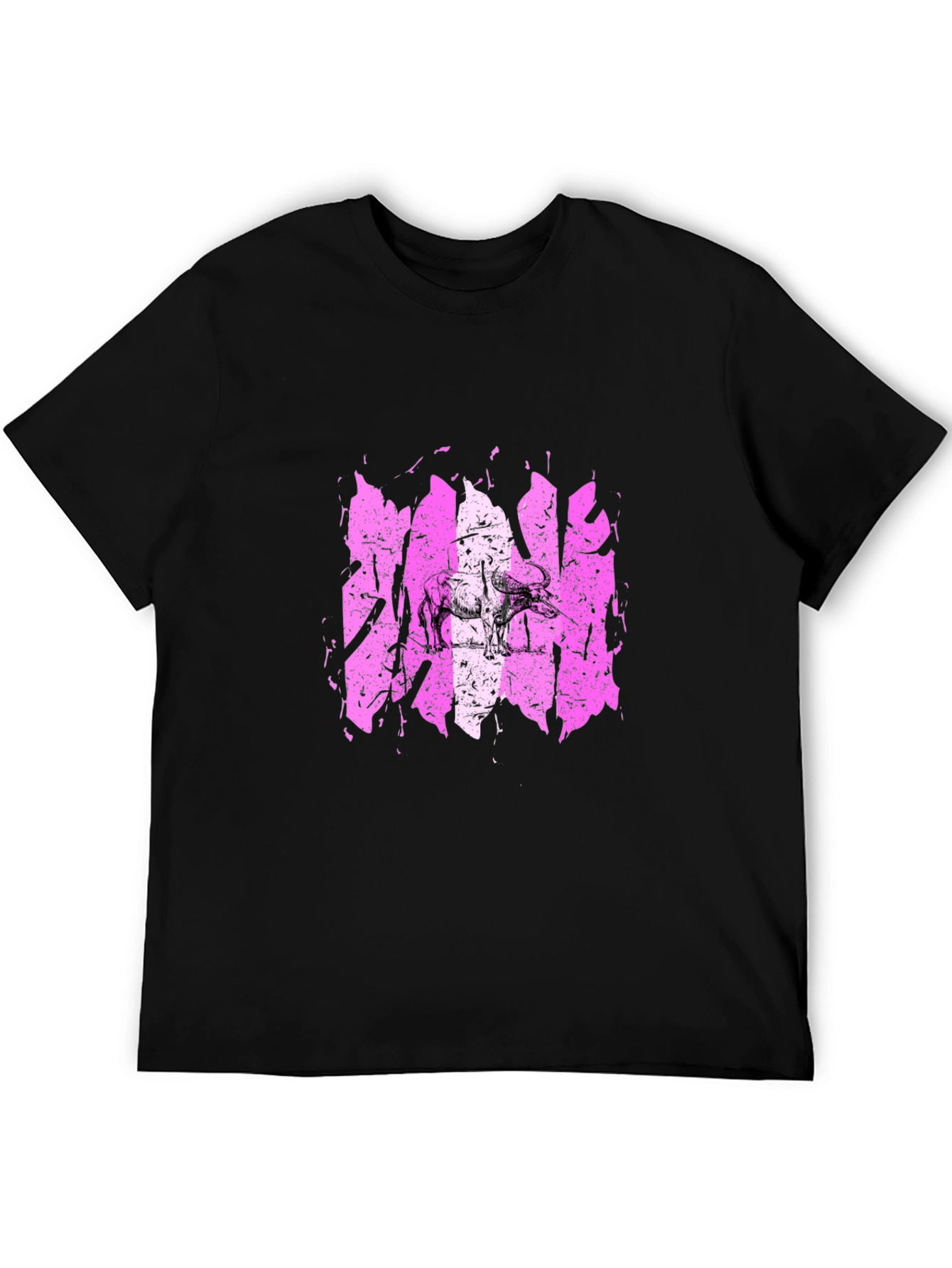 Distressed Elephant Graphic Tee - Black