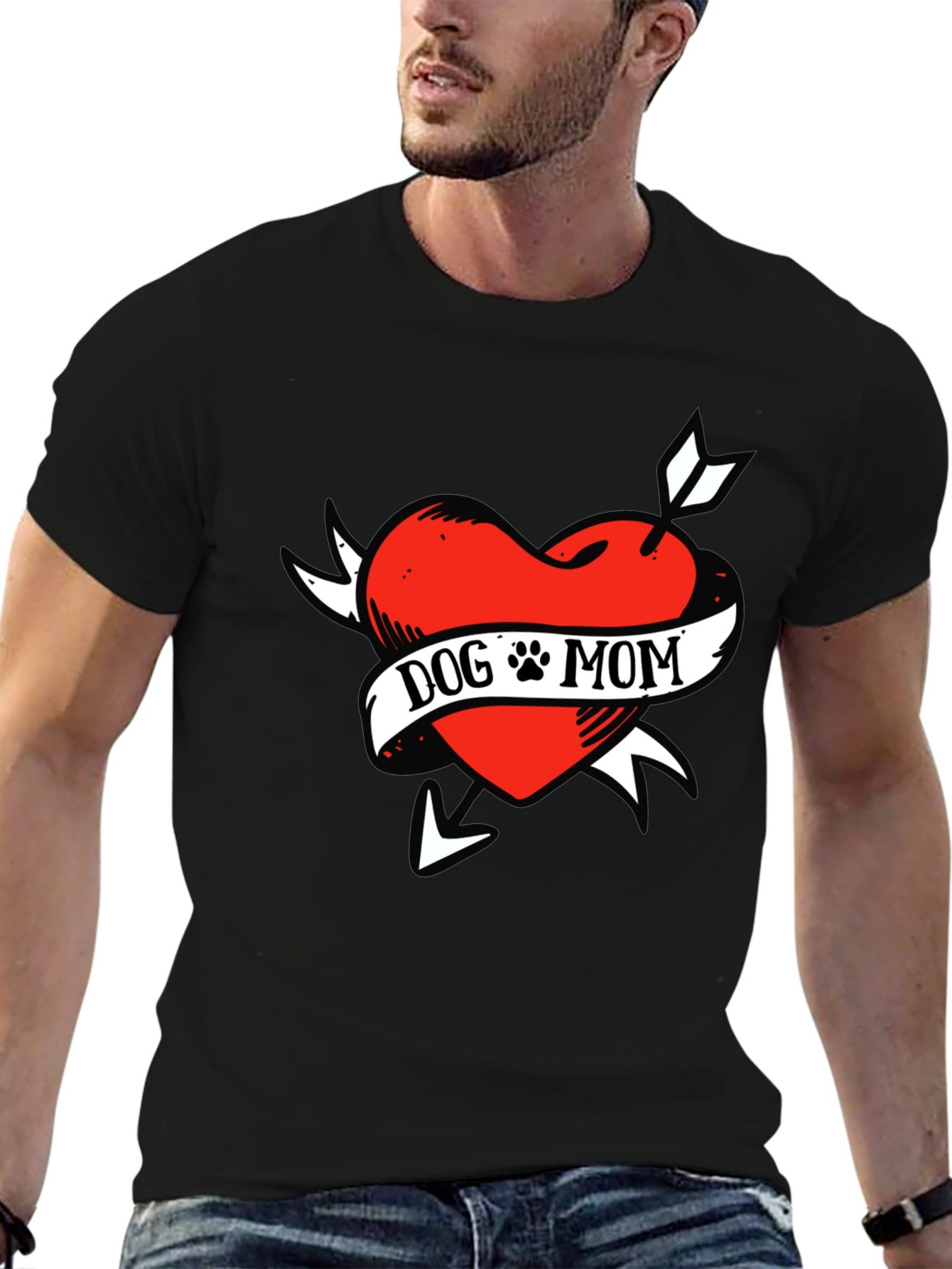 Dog Mom Heart Tattoo T-Shirt - Unisex