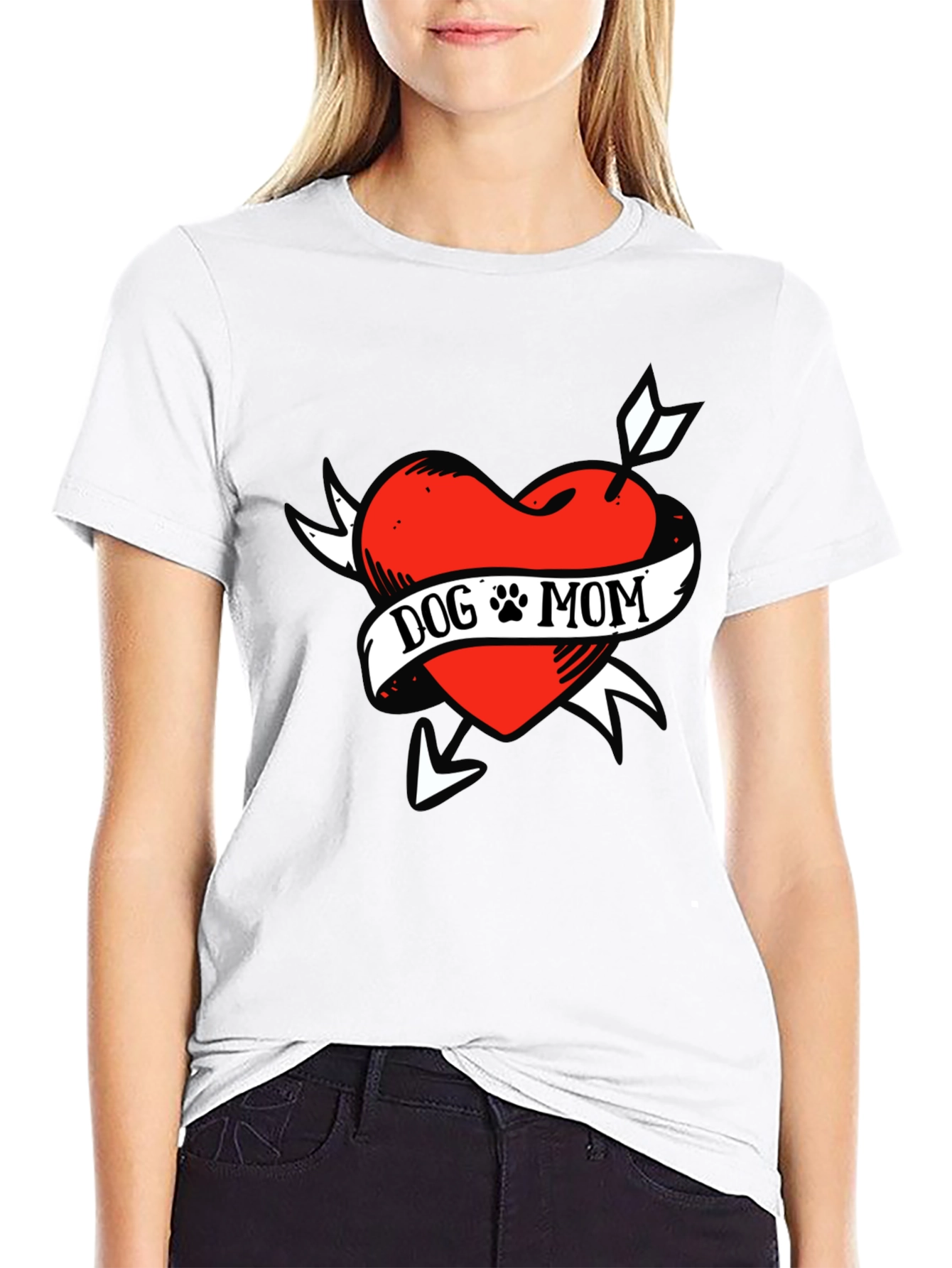 Dog Mom Heart Tattoo T-Shirt - Unisex