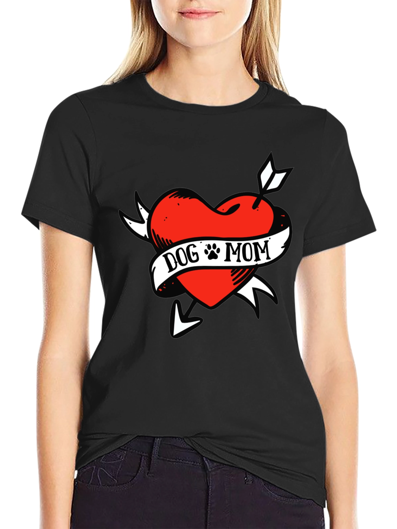 Dog Mom Heart Tattoo T-Shirt - Unisex