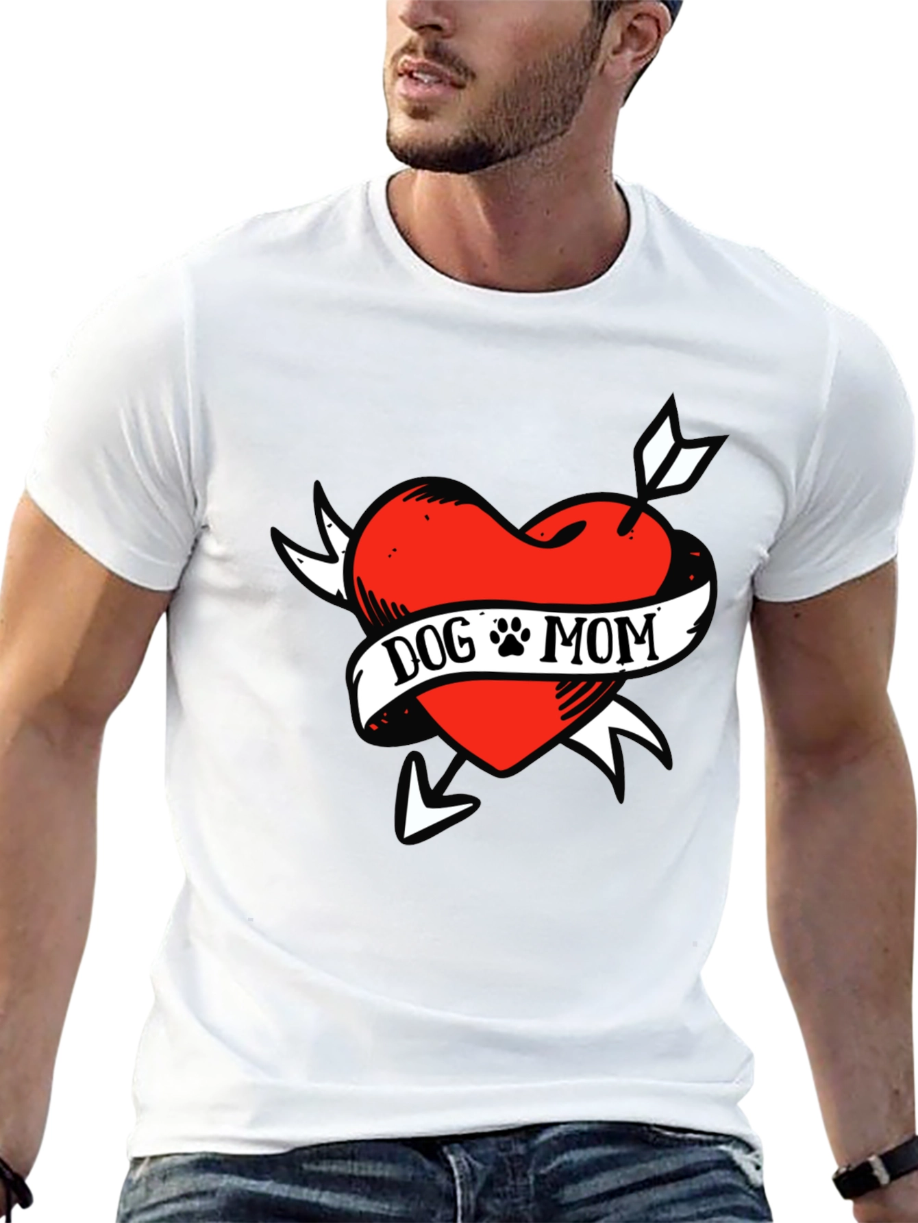 Dog Mom Heart Tattoo T-Shirt - Unisex