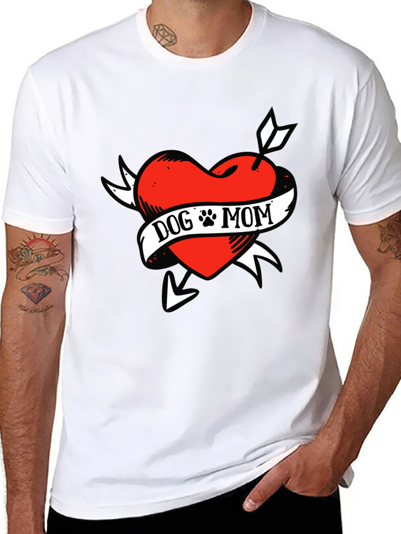 Dog Mom Heart Tattoo T-Shirt - Unisex