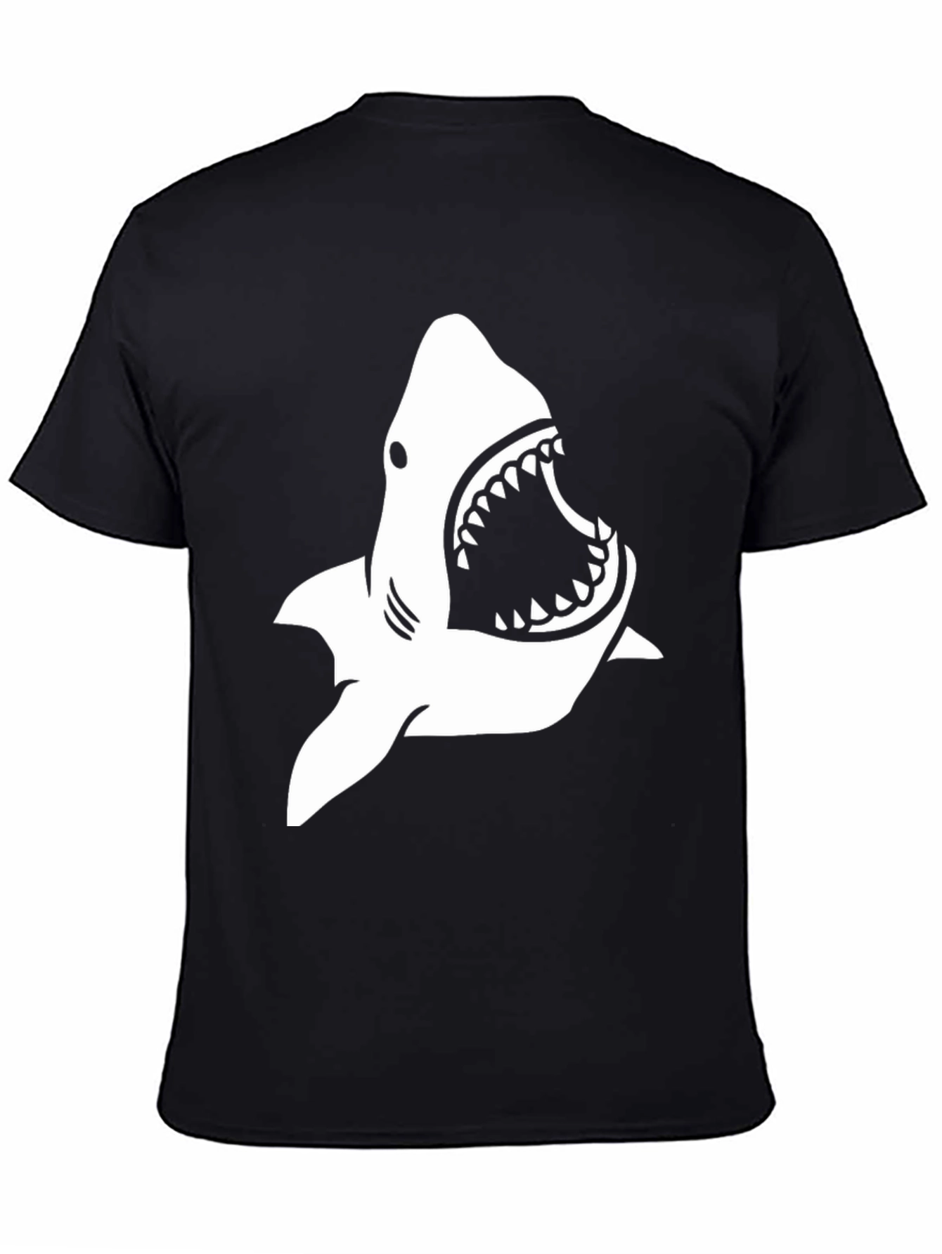 Shark Graphic Tee - Black Cotton T-Shirt