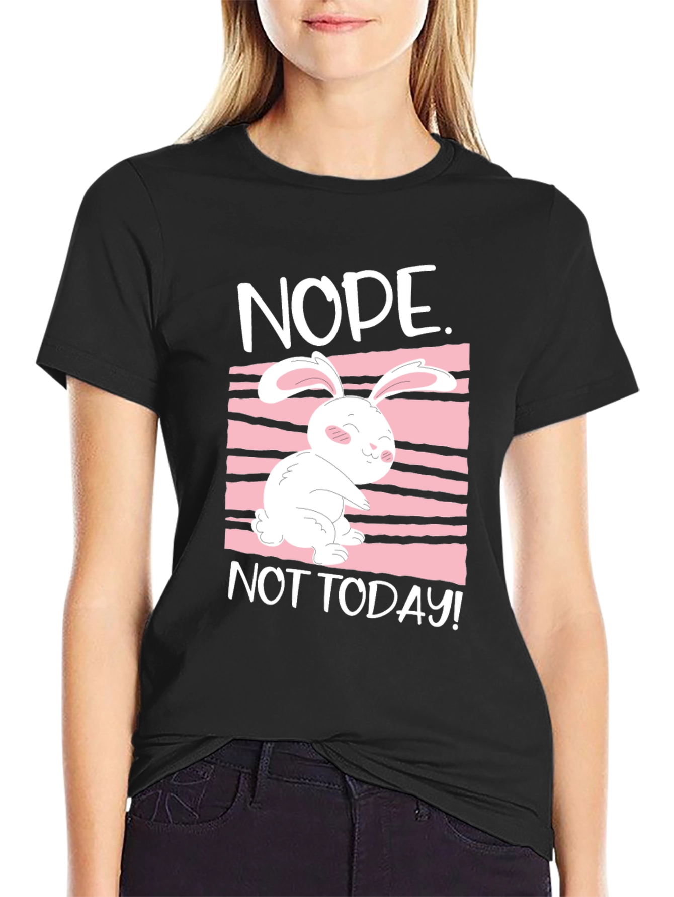 Nope Not Today Rabbit Graphic Tee