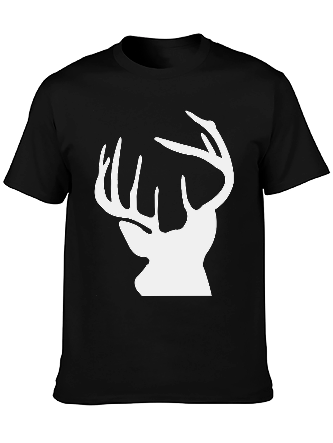 Deer Silhouette Graphic Tee - Black
