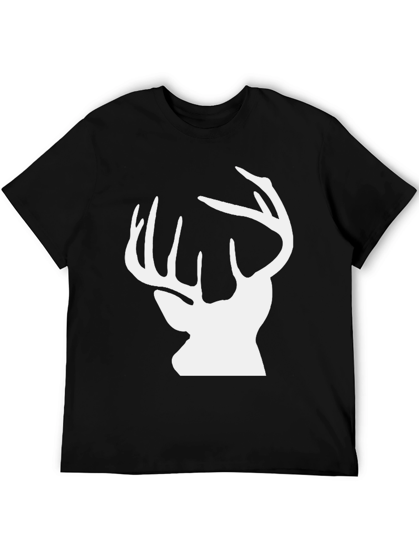 Deer Silhouette Graphic Tee - Black