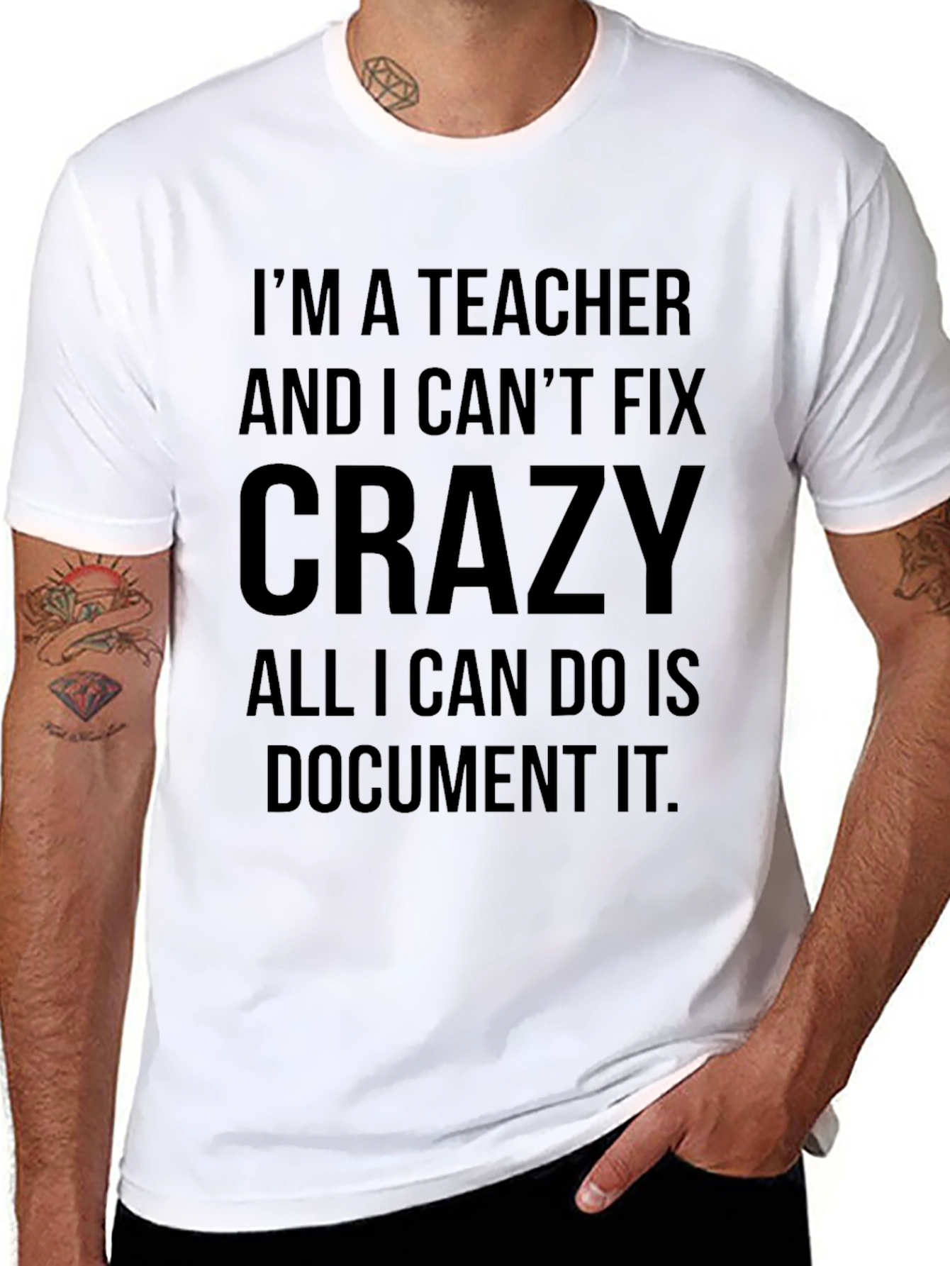 Teacher Crazy Funny Black T-Shirt