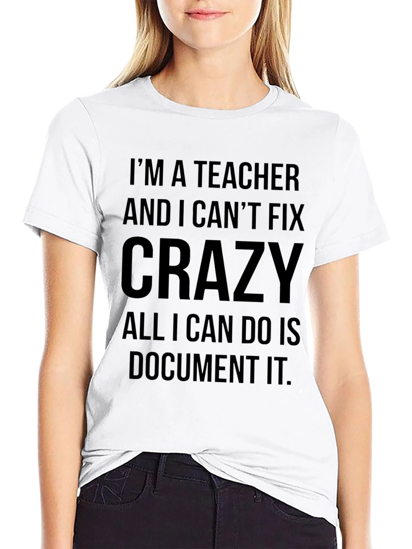 Teacher Crazy Funny Black T-Shirt
