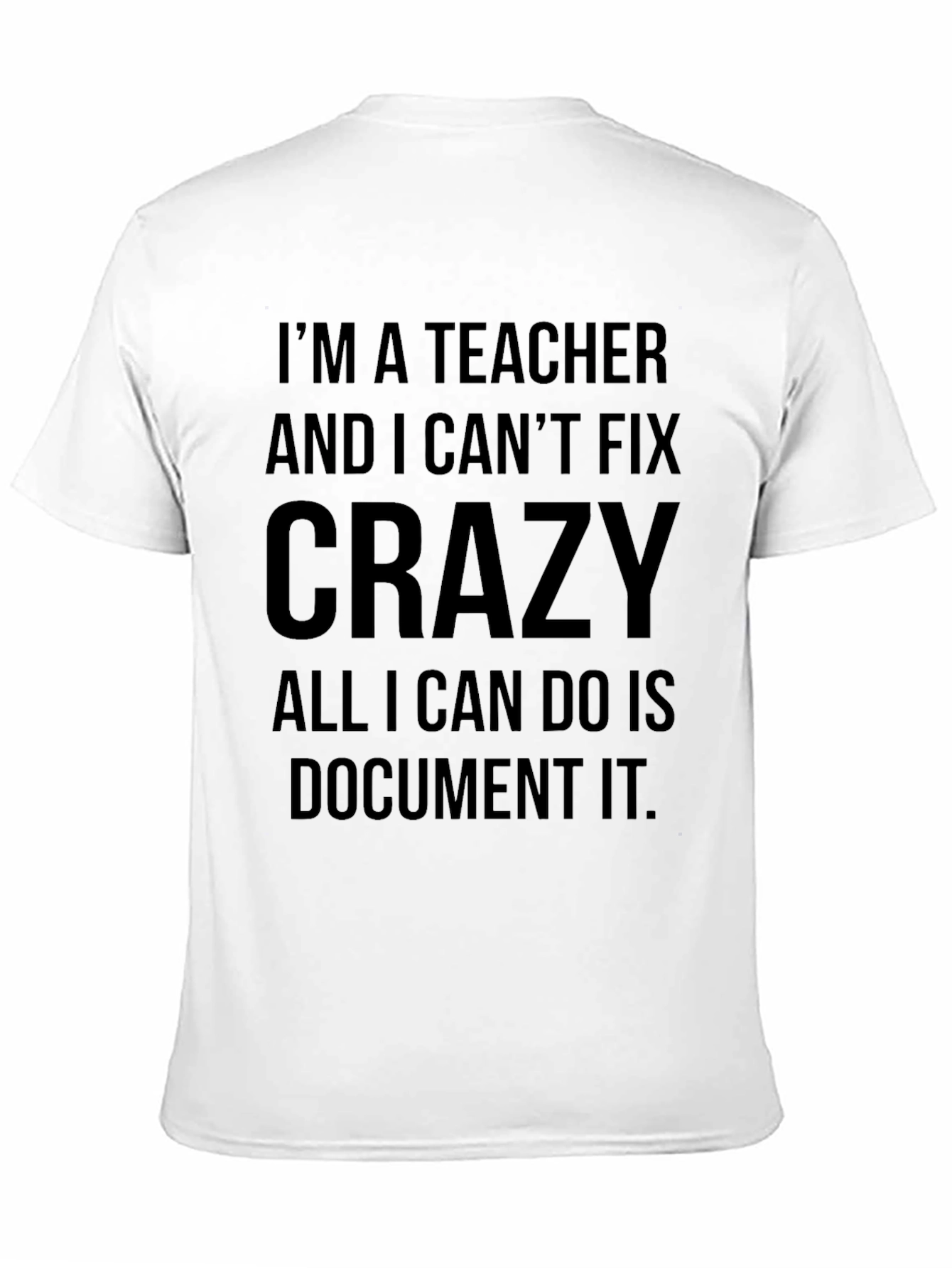 Teacher Crazy Funny Black T-Shirt