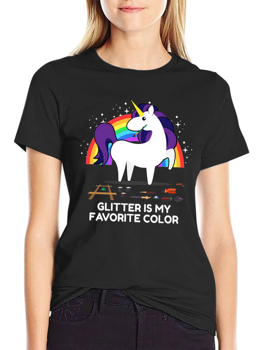 Glitter Is My Favorite Color T-Shirt Unicorn Carpenter
