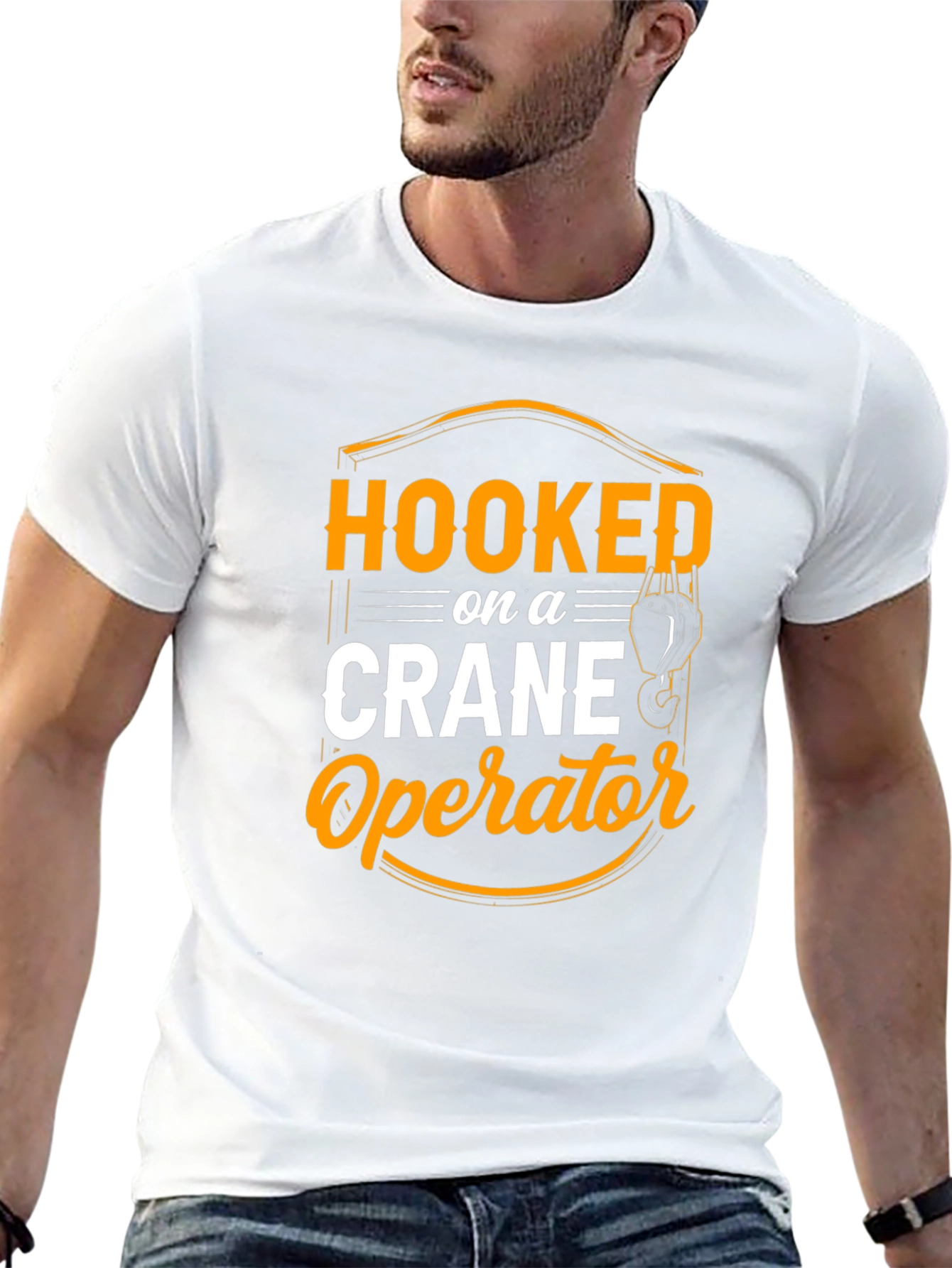 Hooked on Crane Operator T-Shirt - Black