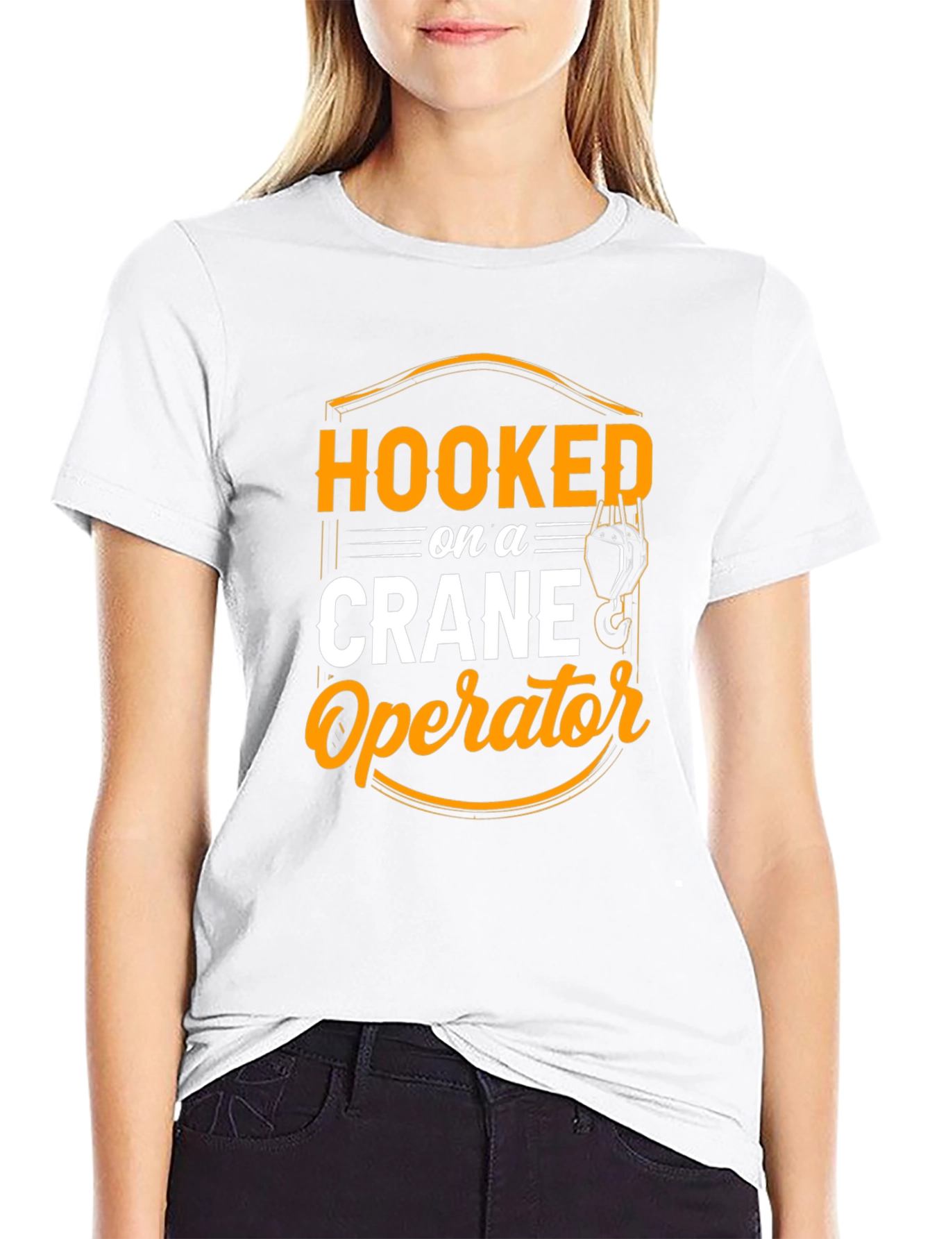 Hooked on Crane Operator T-Shirt - Black
