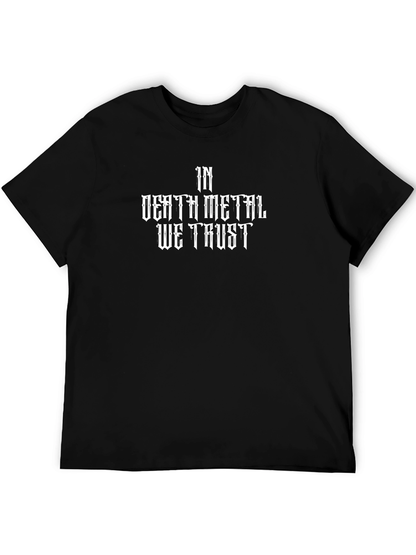 In Death Metal We Trust Graphic T-Shirt - Black
