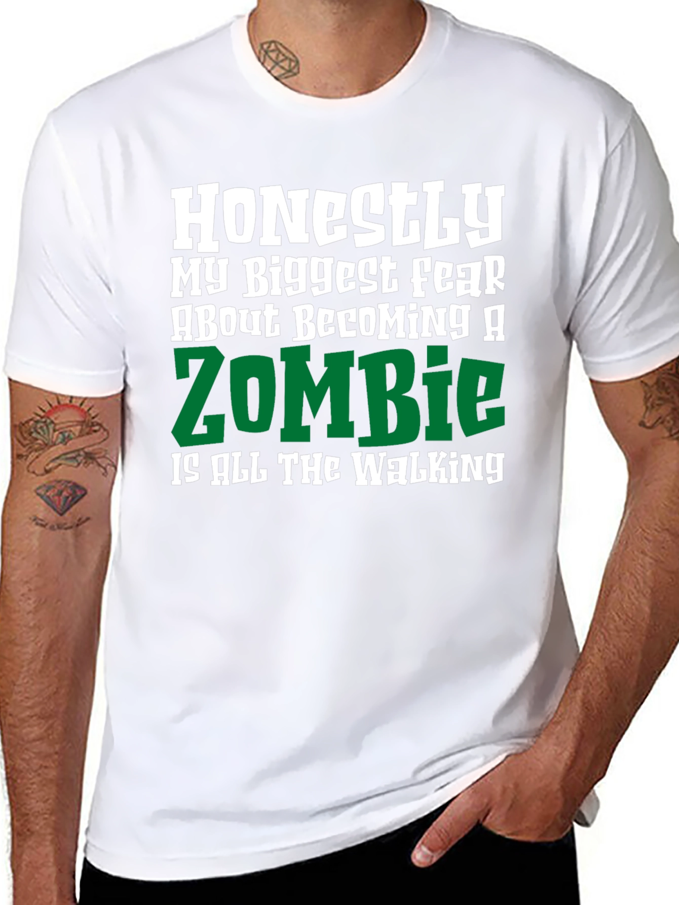 Funny Zombie Walking T-Shirt - Humor Novelty Tee