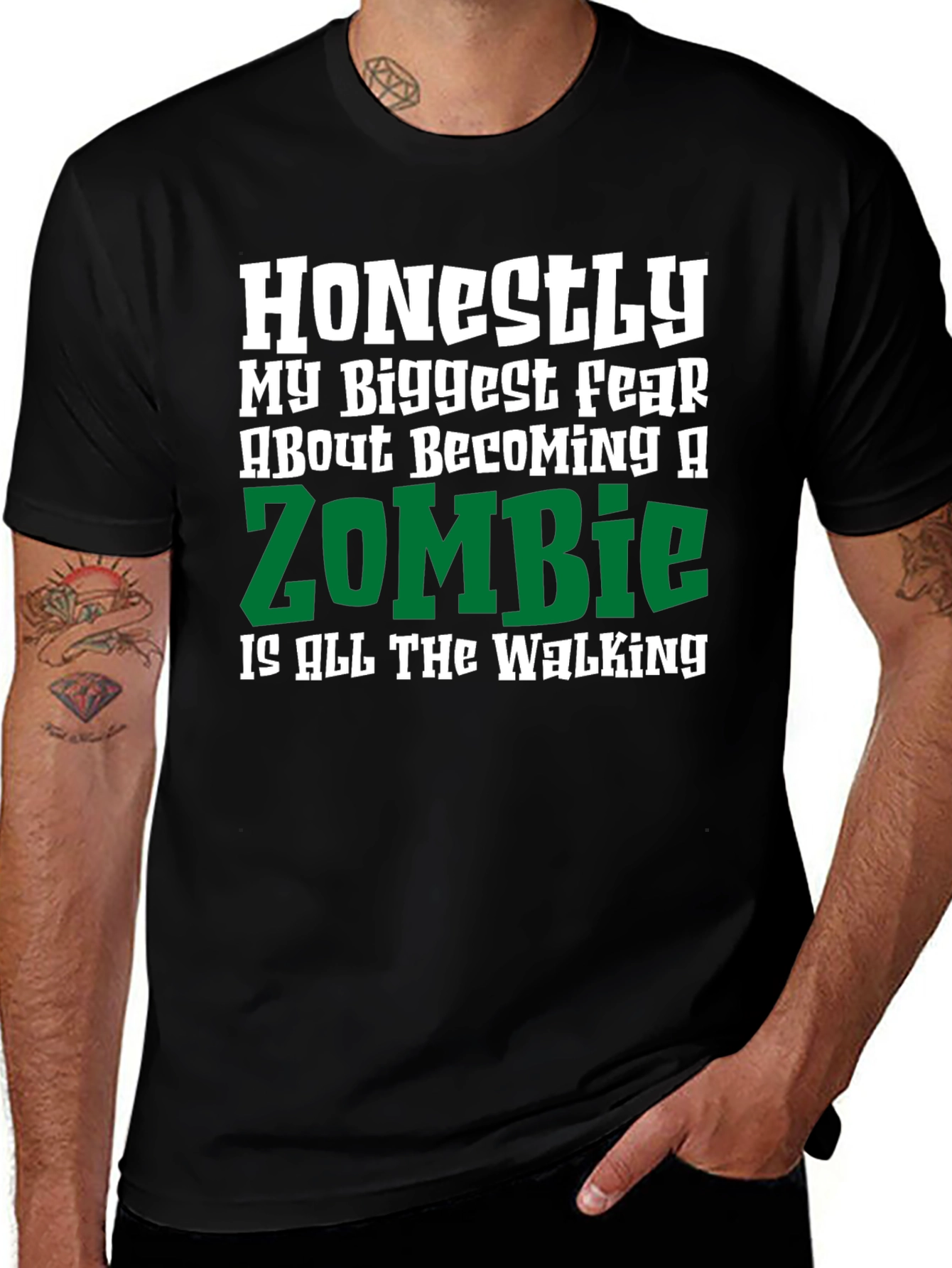 Funny Zombie Walking T-Shirt - Humor Novelty Tee