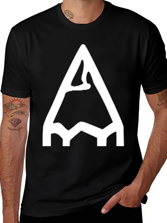 Pencil Sketch Graphic Tee - Black Cotton Casual Shirt
