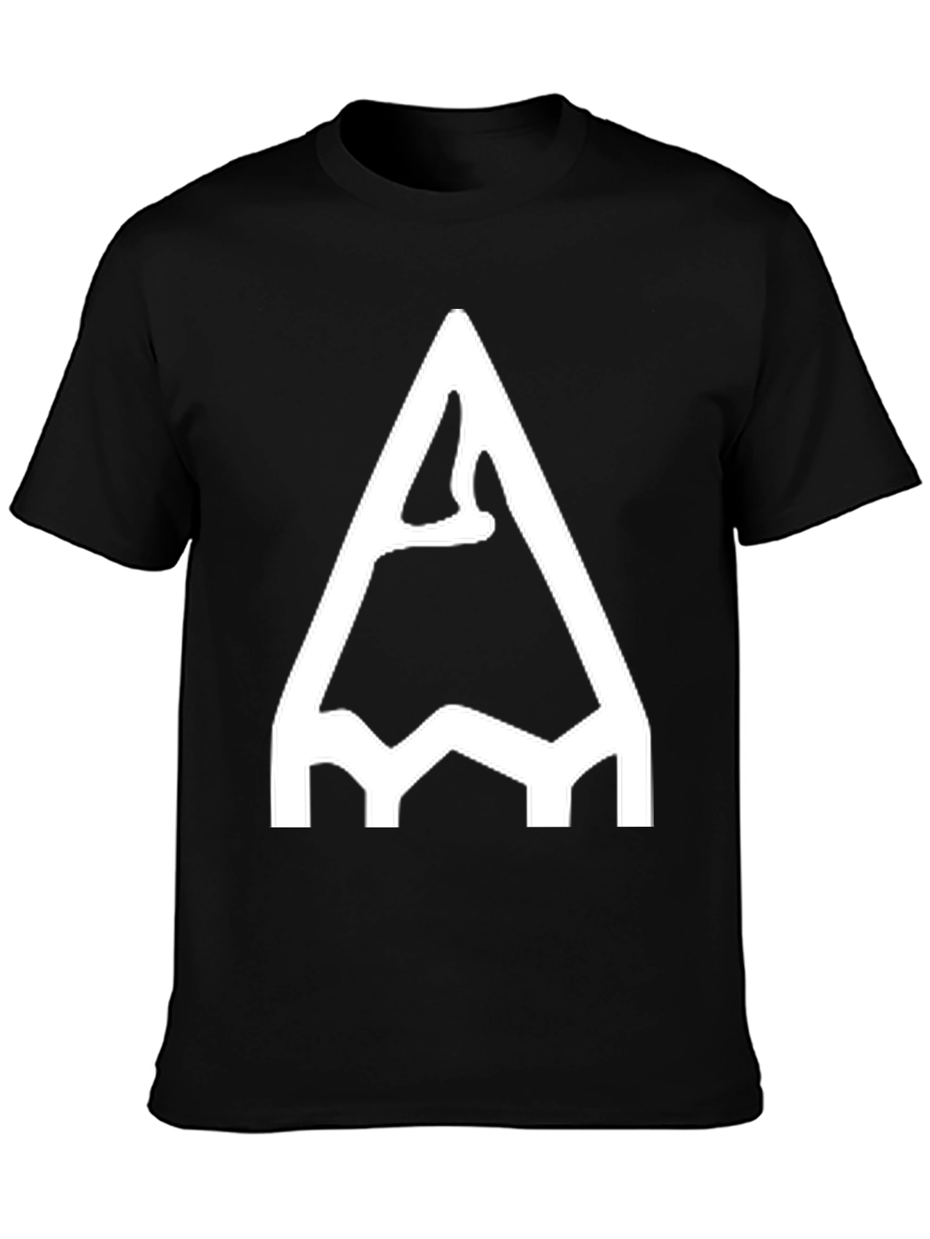 Pencil Sketch Graphic Tee - Black Cotton Casual Shirt