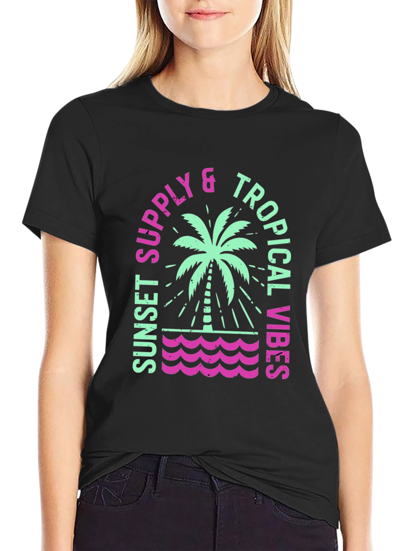 Sunset Supply Tropical Vibes Graphic T-Shirt