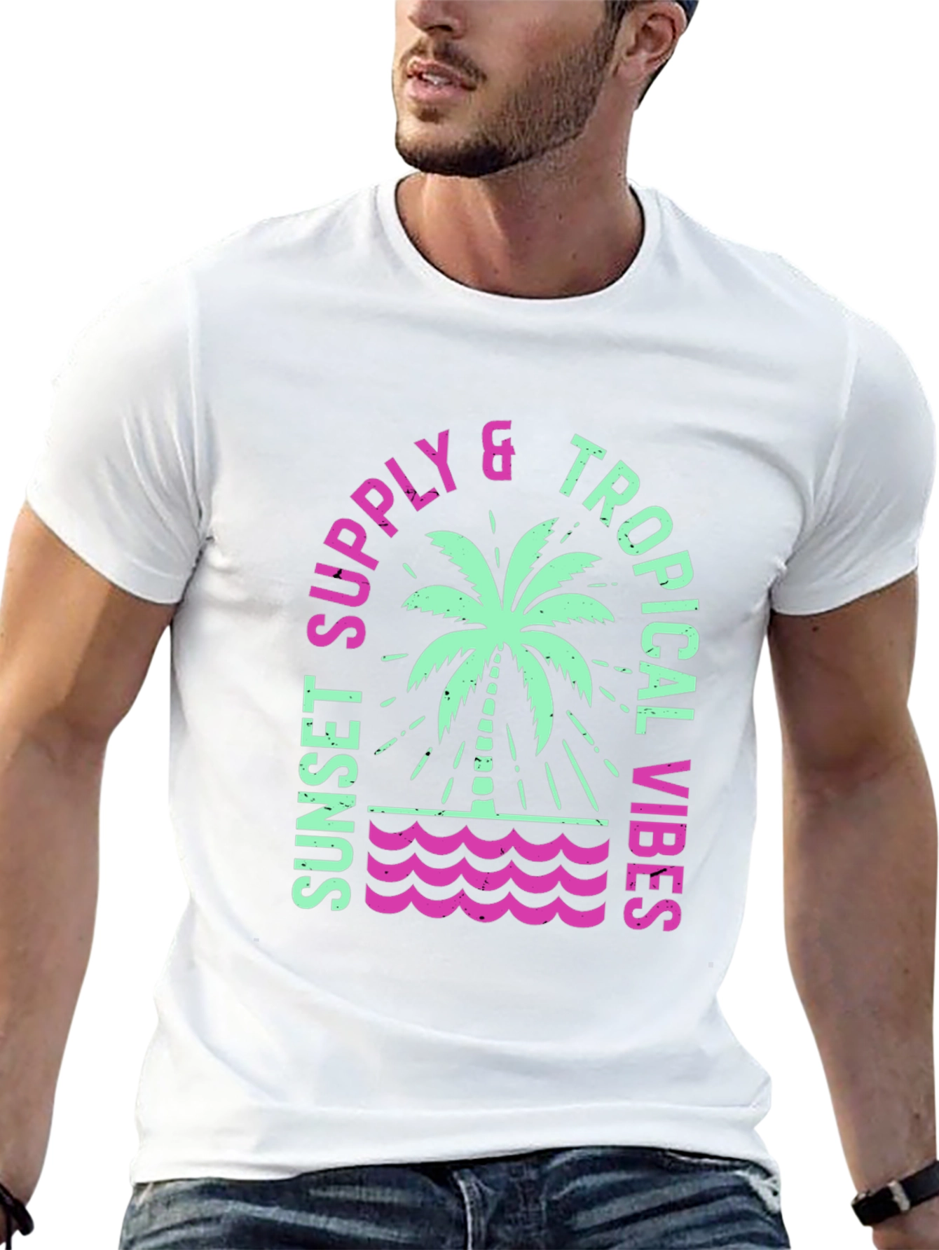 Sunset Supply Tropical Vibes Graphic T-Shirt