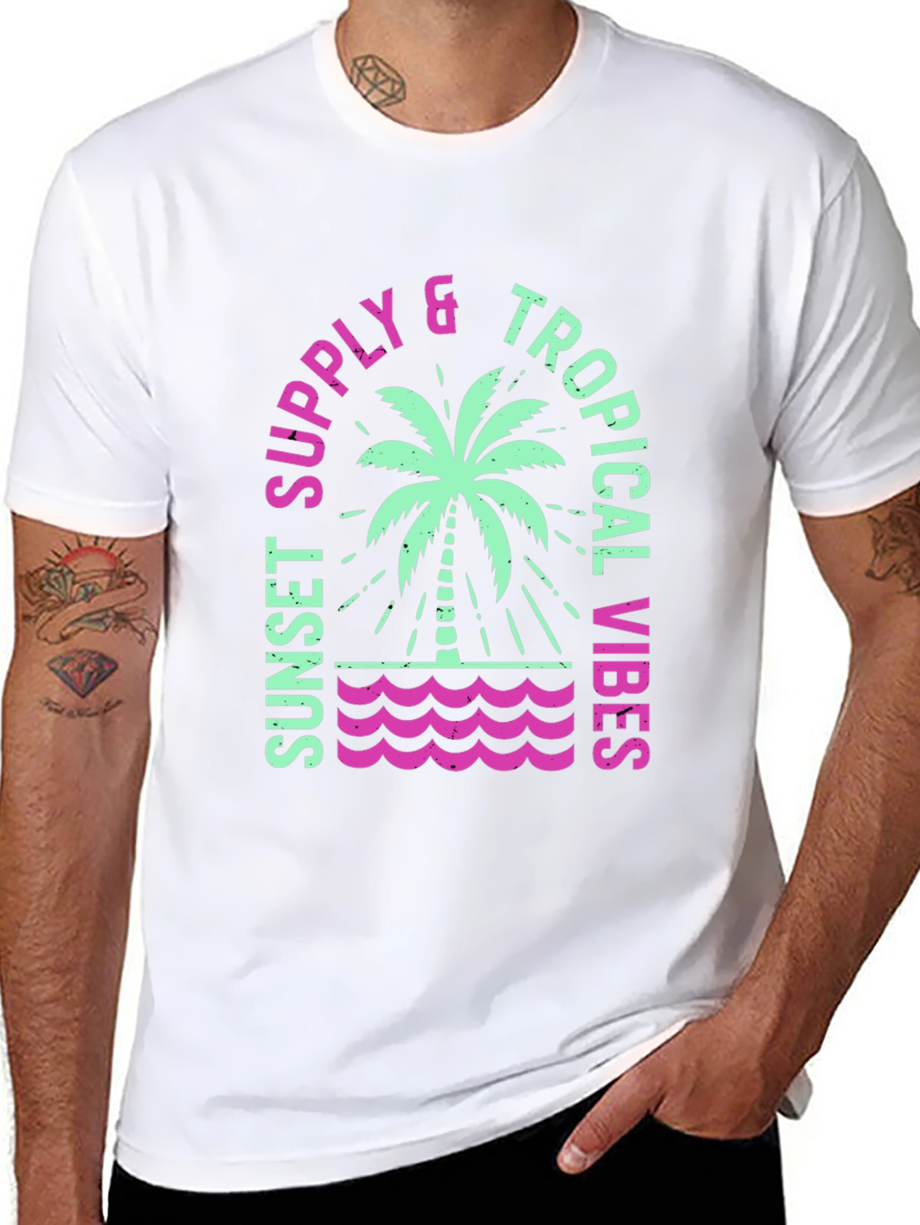 Sunset Supply Tropical Vibes Graphic T-Shirt