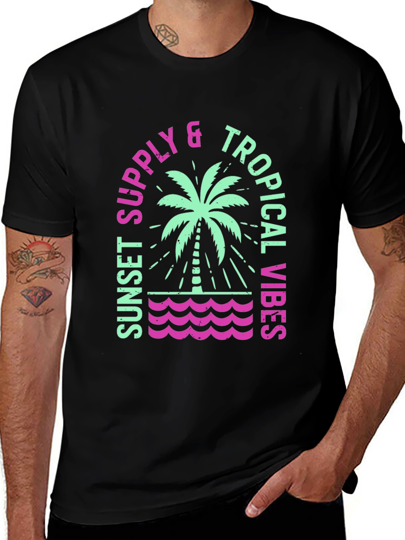 Sunset Supply Tropical Vibes Graphic T-Shirt