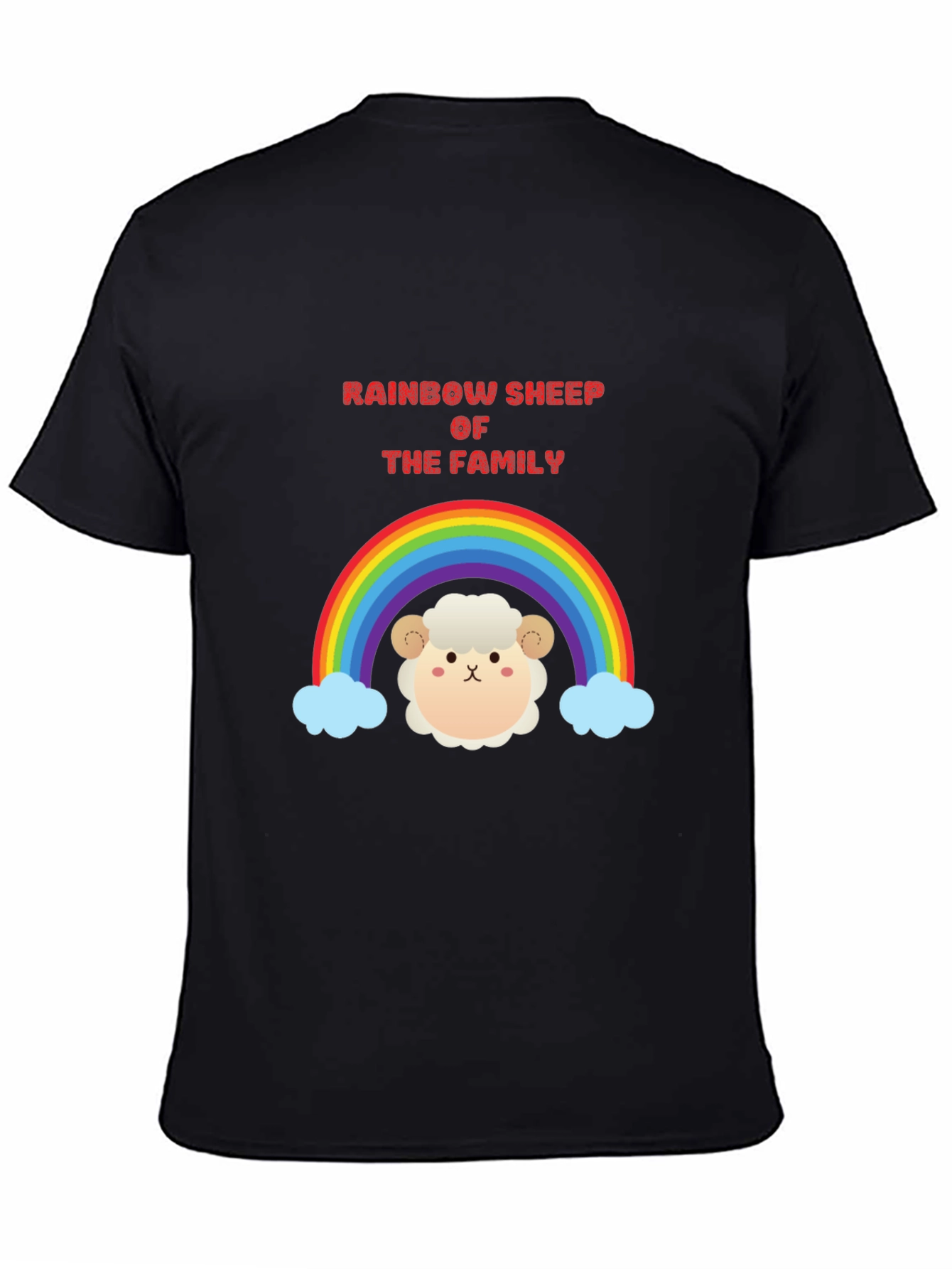 Rainbow Sheep of the Family Black T-Shirt