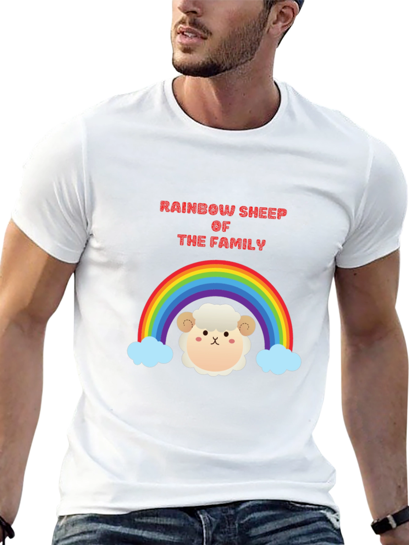 Rainbow Sheep of the Family Black T-Shirt