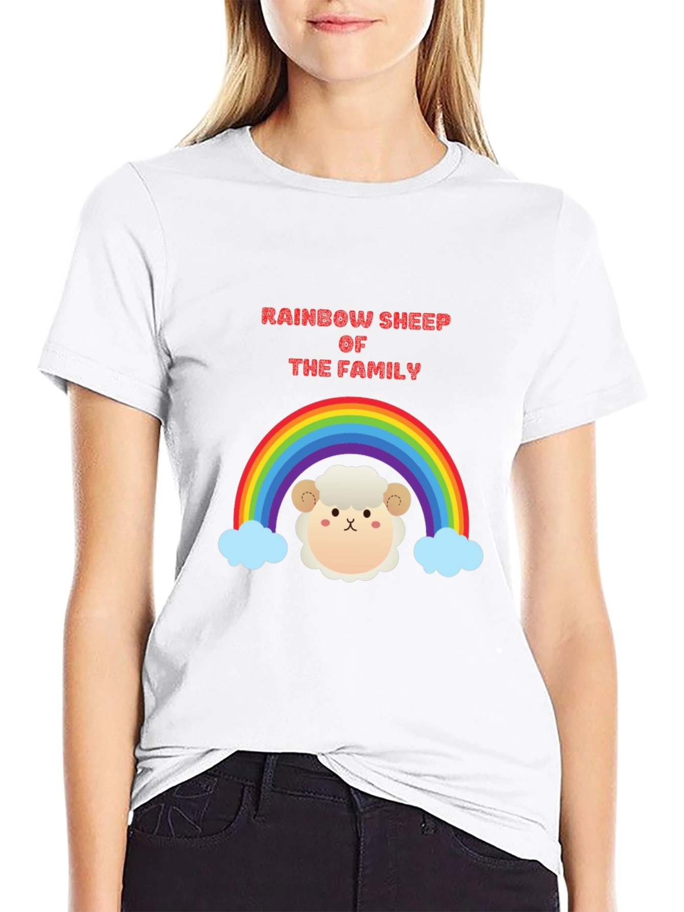 Rainbow Sheep of the Family Black T-Shirt