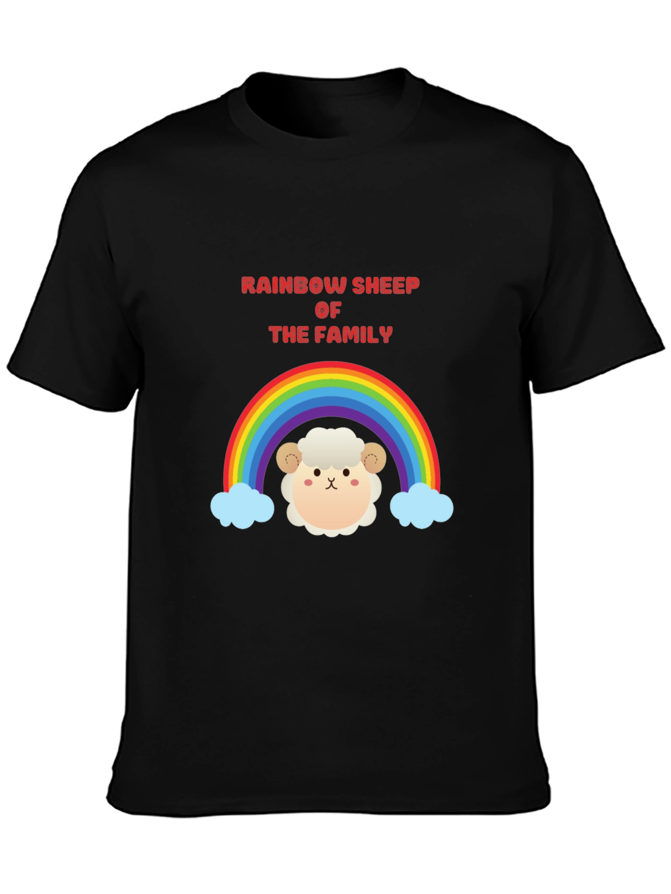 Rainbow Sheep of the Family Black T-Shirt