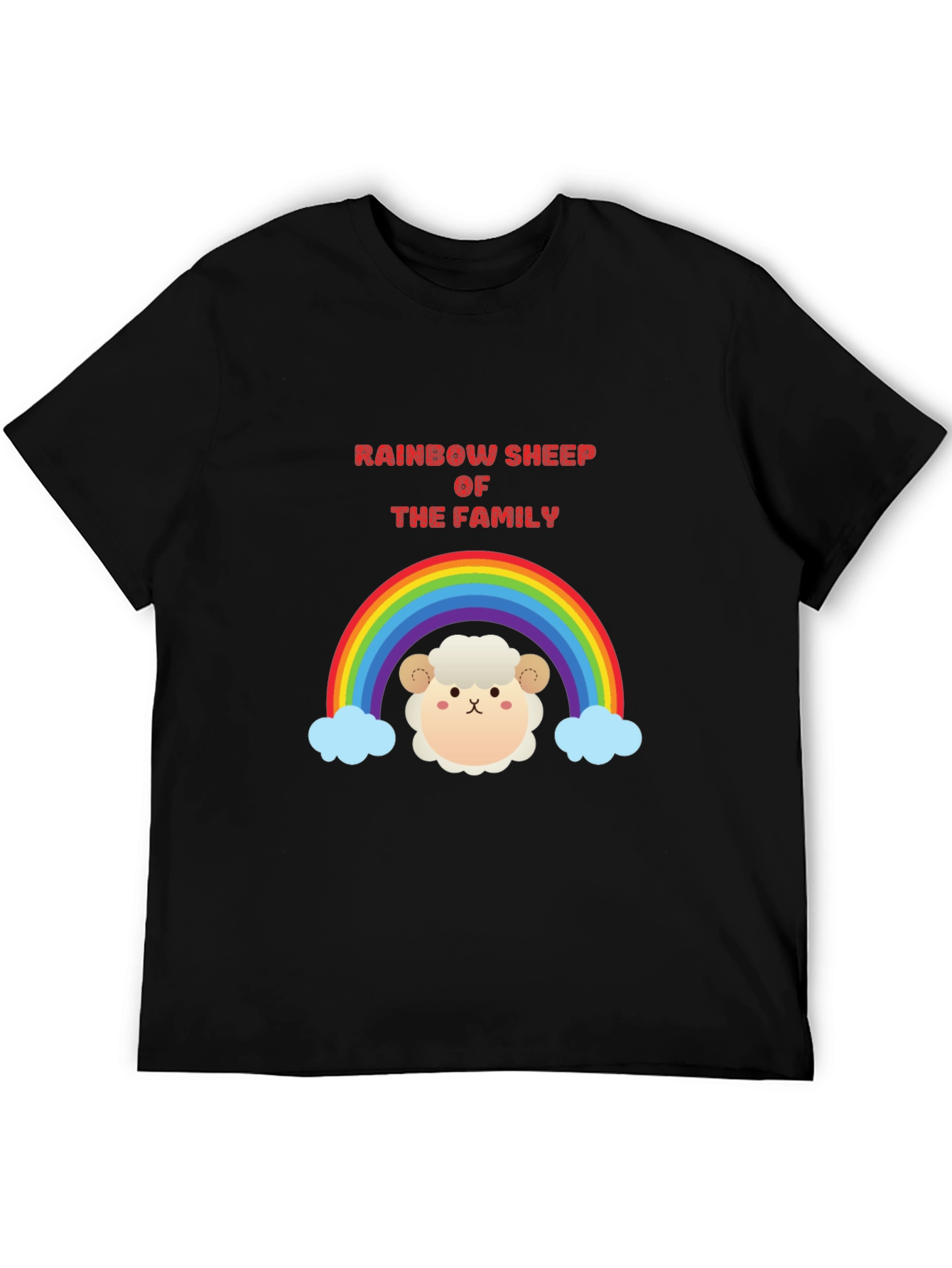 Rainbow Sheep of the Family Black T-Shirt