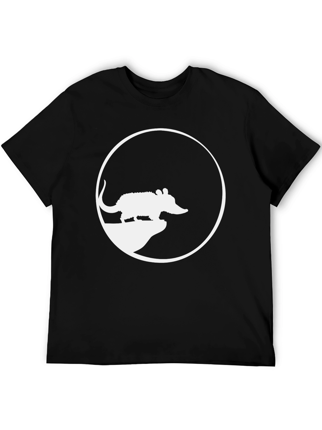 Armadillo Silhouette Graphic Tee - Casual Black T-Shirt