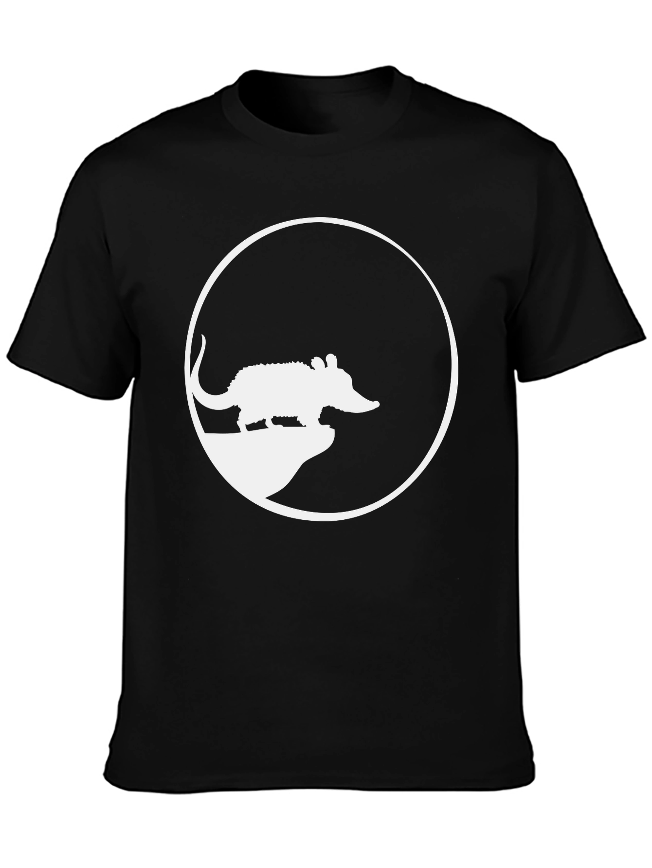 Armadillo Silhouette Graphic Tee - Casual Black T-Shirt