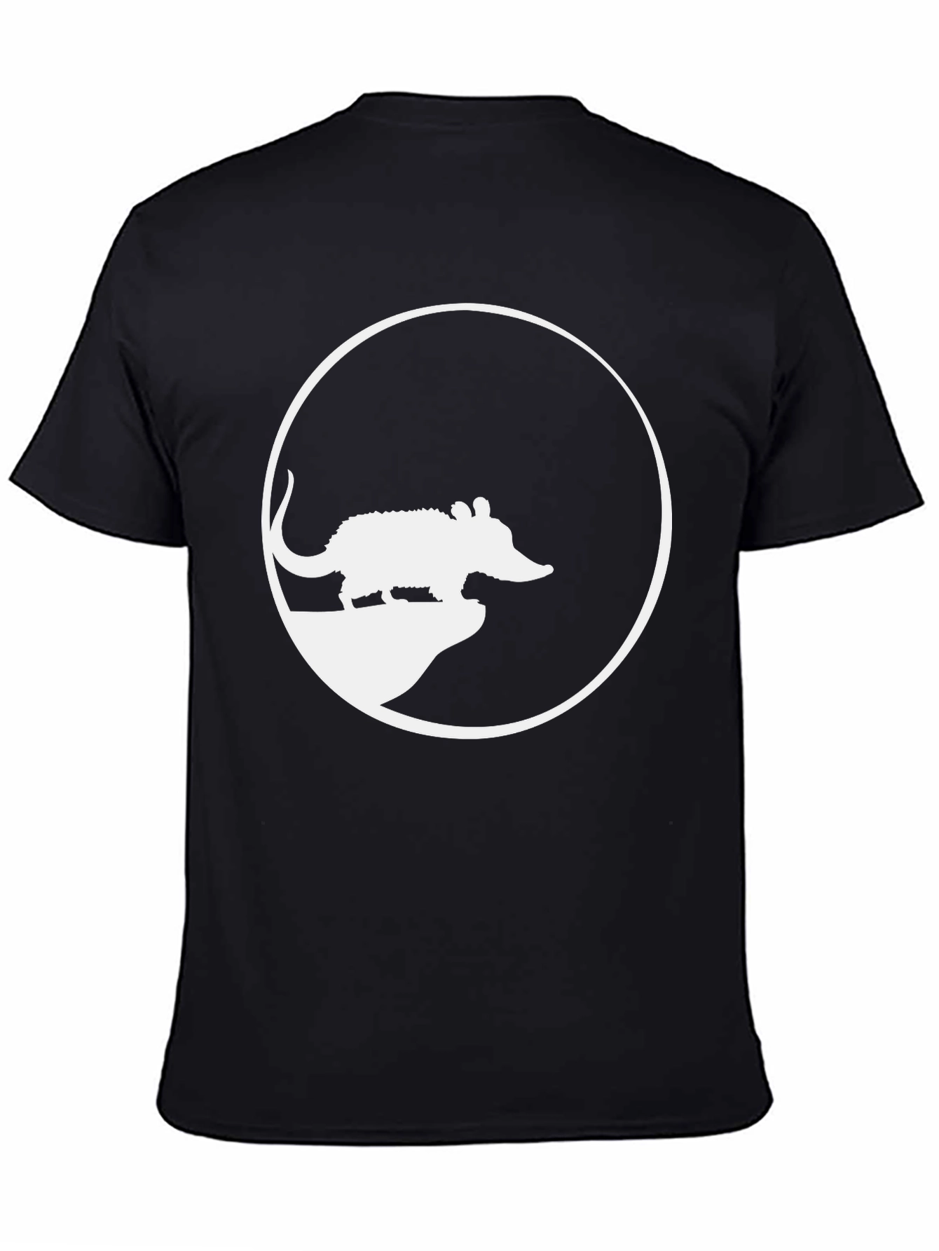 Armadillo Silhouette Graphic Tee - Casual Black T-Shirt