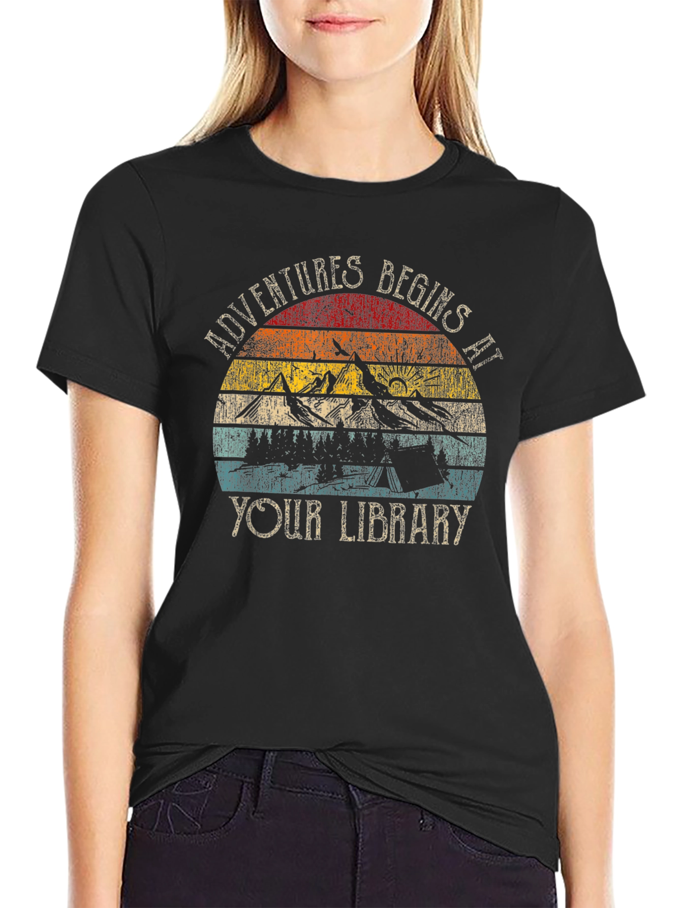 Adventure Begins at Your Library Graphic Tee