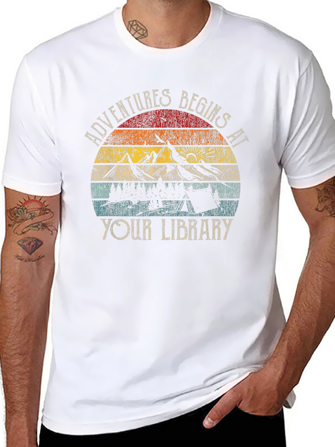 Adventure Begins at Your Library Graphic Tee