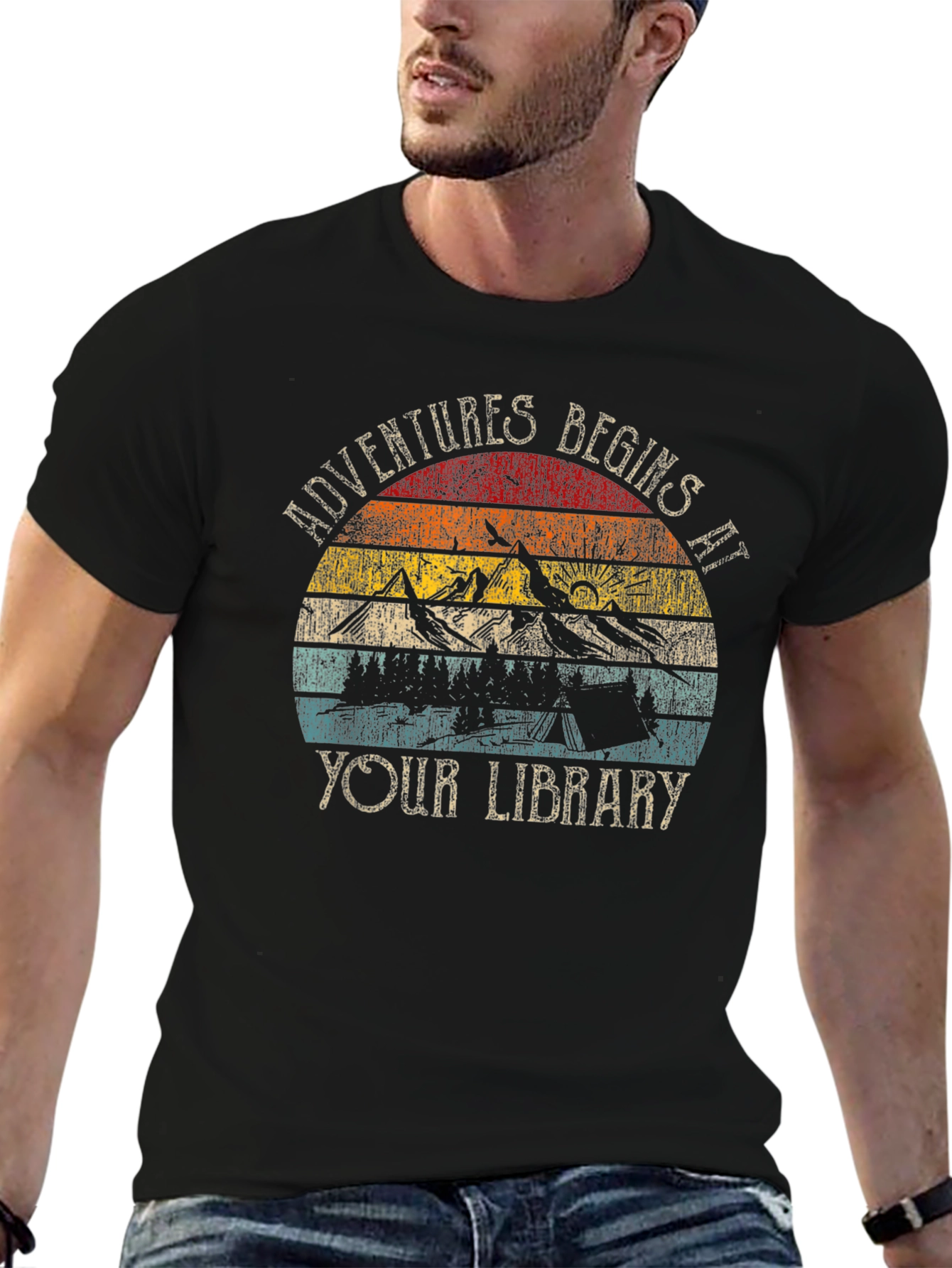 Adventure Begins at Your Library Graphic Tee